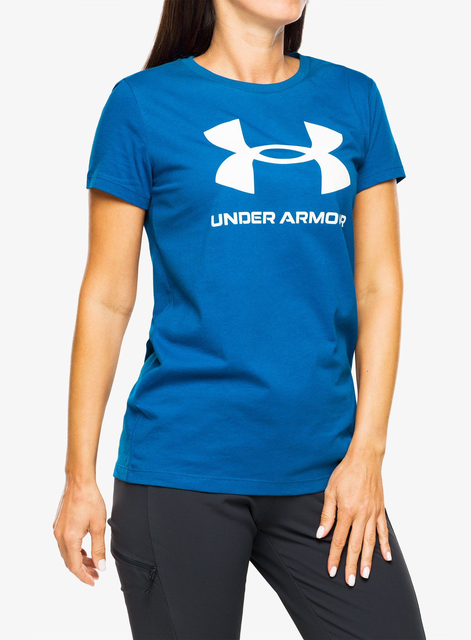 Dámské tričko Under Armour Live Sportstyle Graphic SSC - varsity blue/white