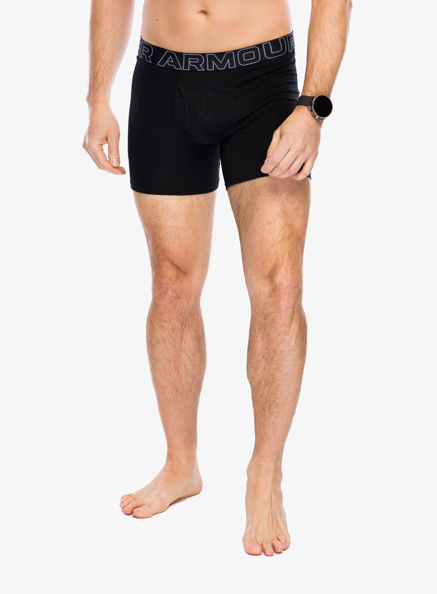 Funkční boxerky Under Armour Performance Cotton 6 in 3-Pack Boxerjock - black/black/steel