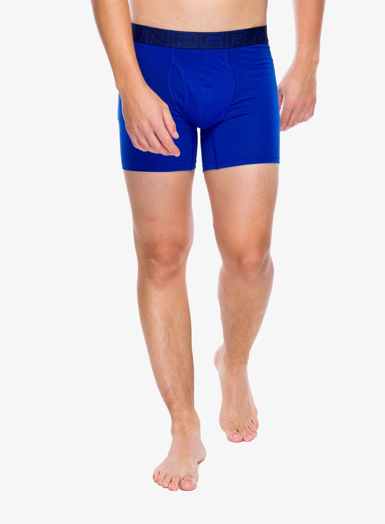 Funkční boxerky Under Armour Performance Cotton 6 in 3-Pack Boxerjock - midnight navy/steel/castlerock