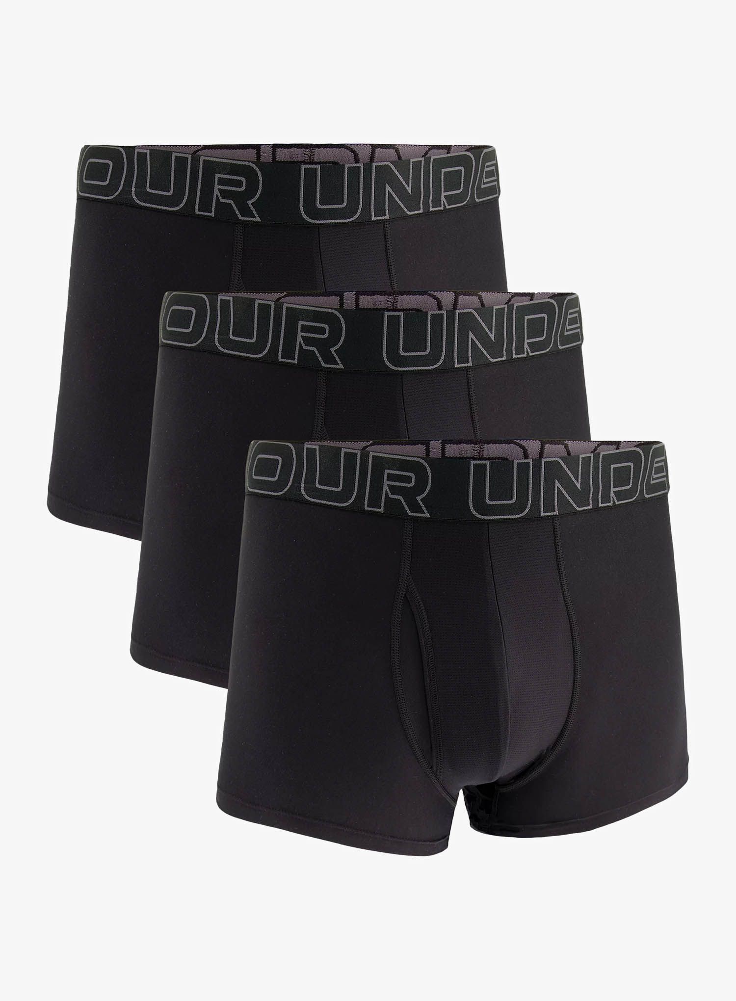 Funkční boxerky Under Armour Performance Tech 3 in 3-Pack Boxerjock - black/black/castlerock