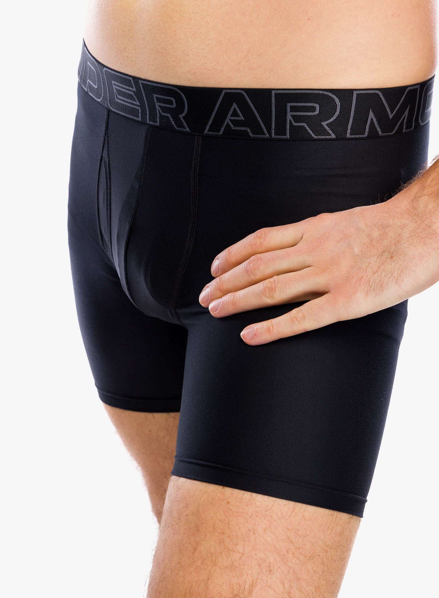 Funkční boxerky Under Armour Performance Tech 6 in 3-Pack Boxerjock - black/black/castlerock