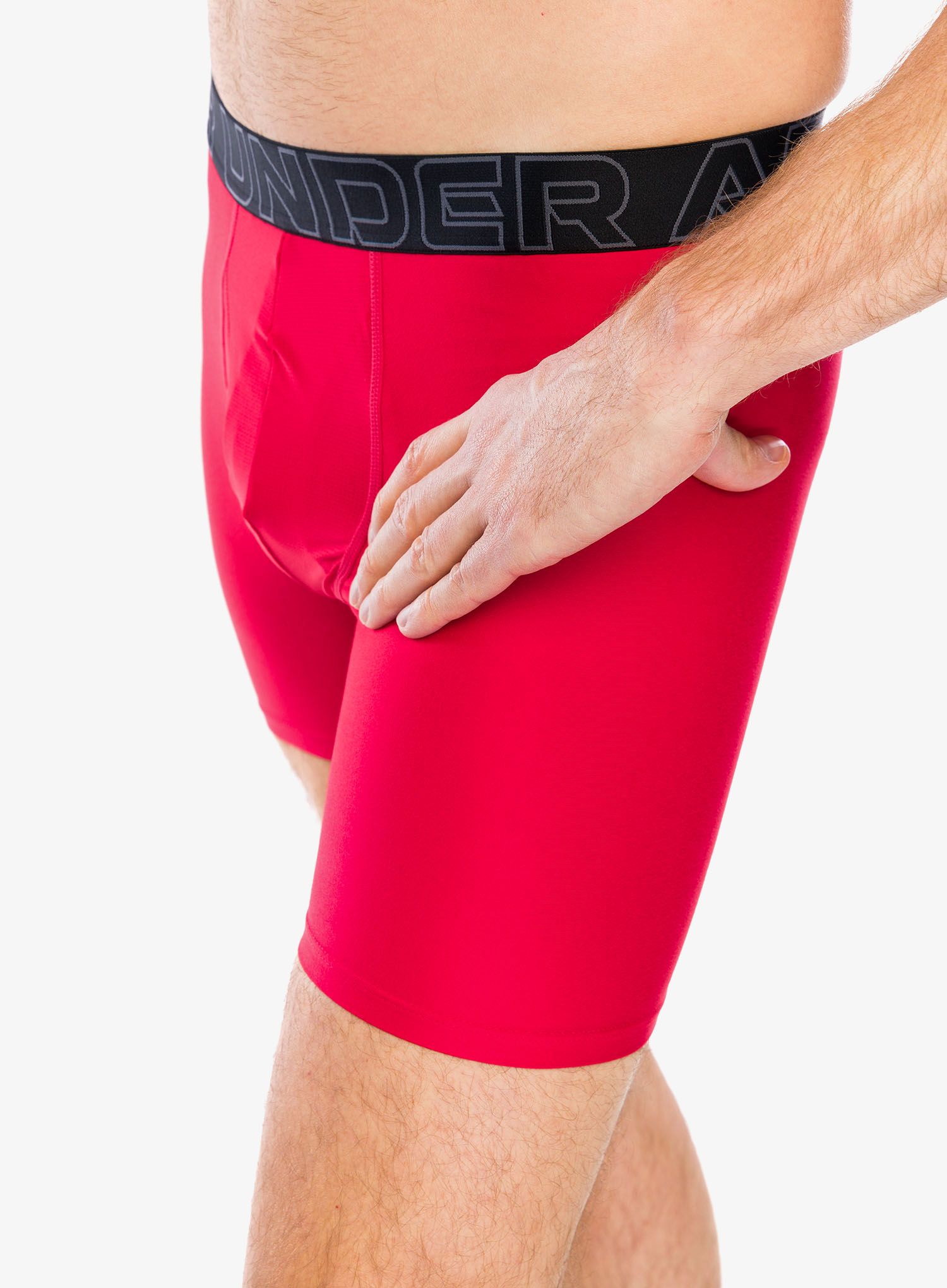 Funkční boxerky Under Armour Performance Tech 6 in 3-Pack Boxerjock - red/castlerock full heather