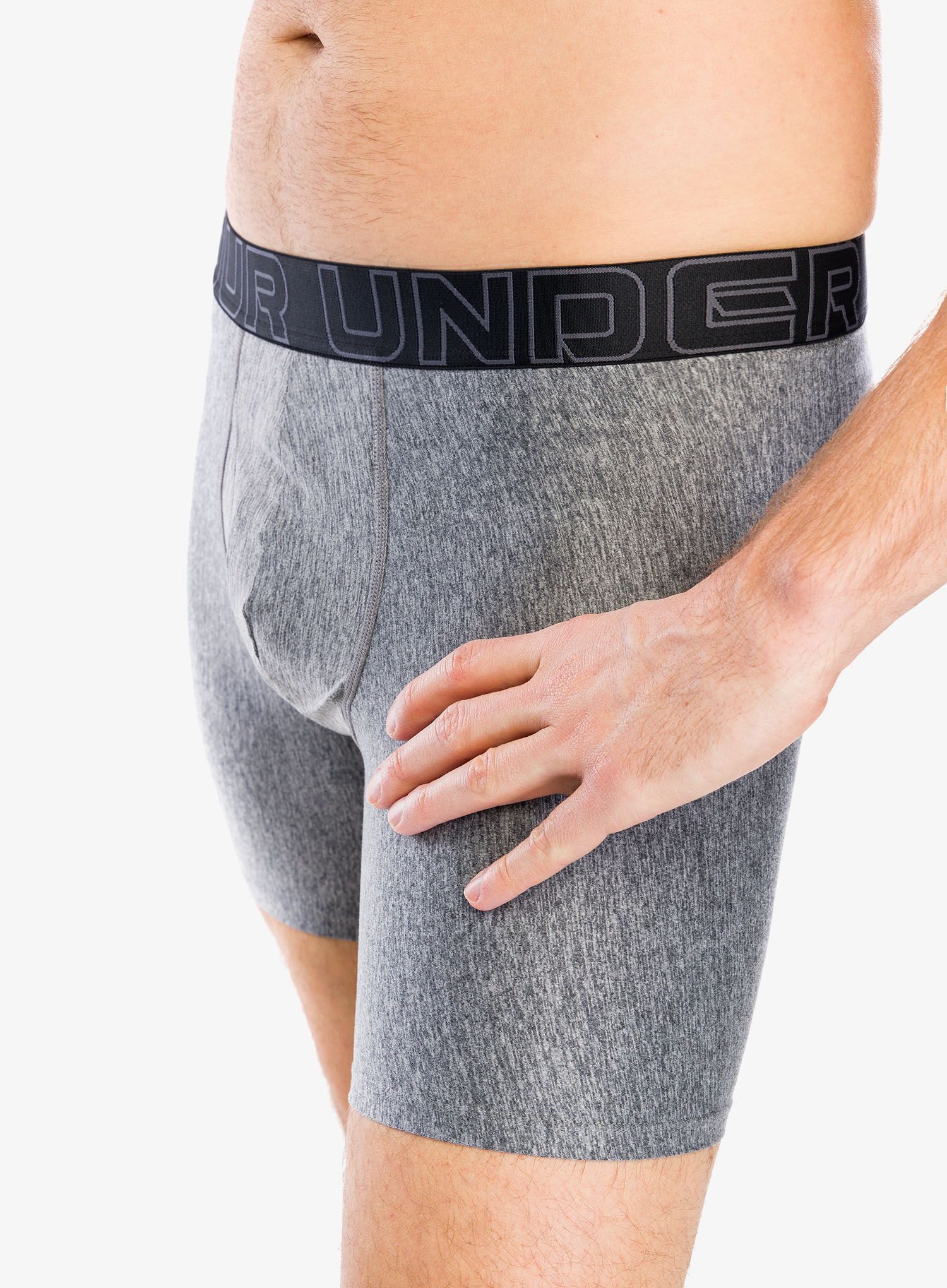 Funkční boxerky Under Armour Performance Tech 6 in 3-Pack Boxerjock - red/castlerock full heather