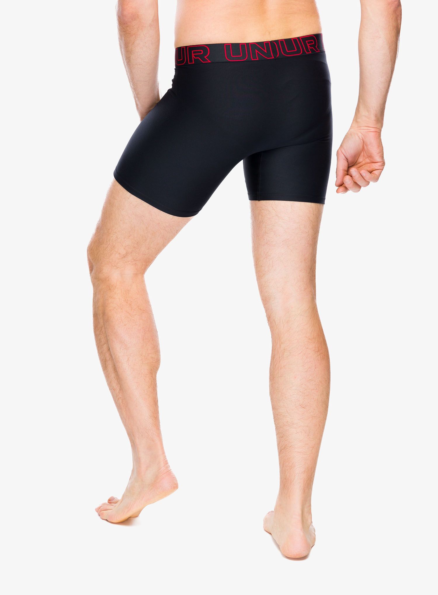 Funkční boxerky Under Armour Performance Tech 6 in 3-Pack Boxerjock - red/castlerock full heather