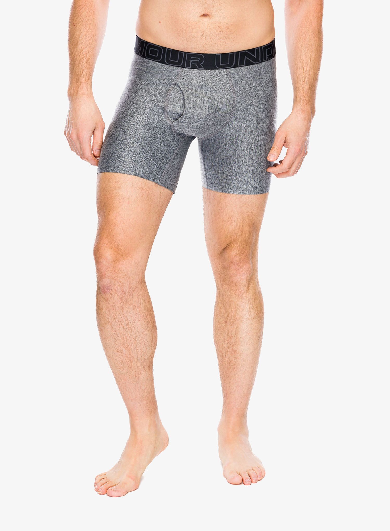 Funkční boxerky Under Armour Performance Tech 6 in 3-Pack Boxerjock - red/castlerock full heather