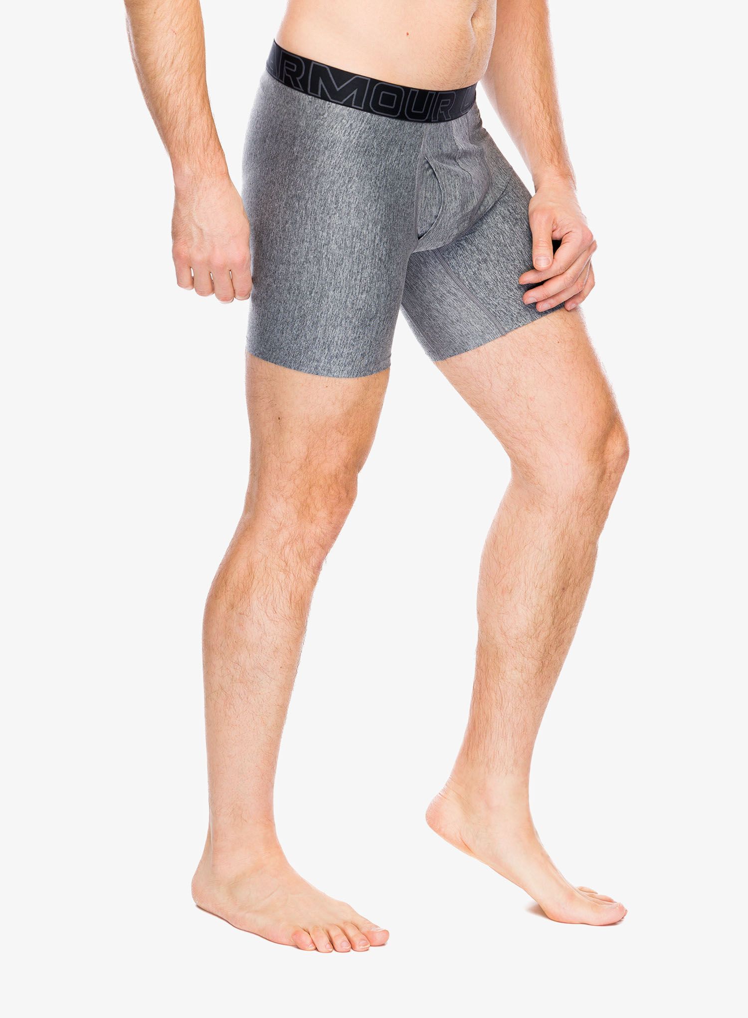 Funkční boxerky Under Armour Performance Tech 6 in 3-Pack Boxerjock - red/castlerock full heather