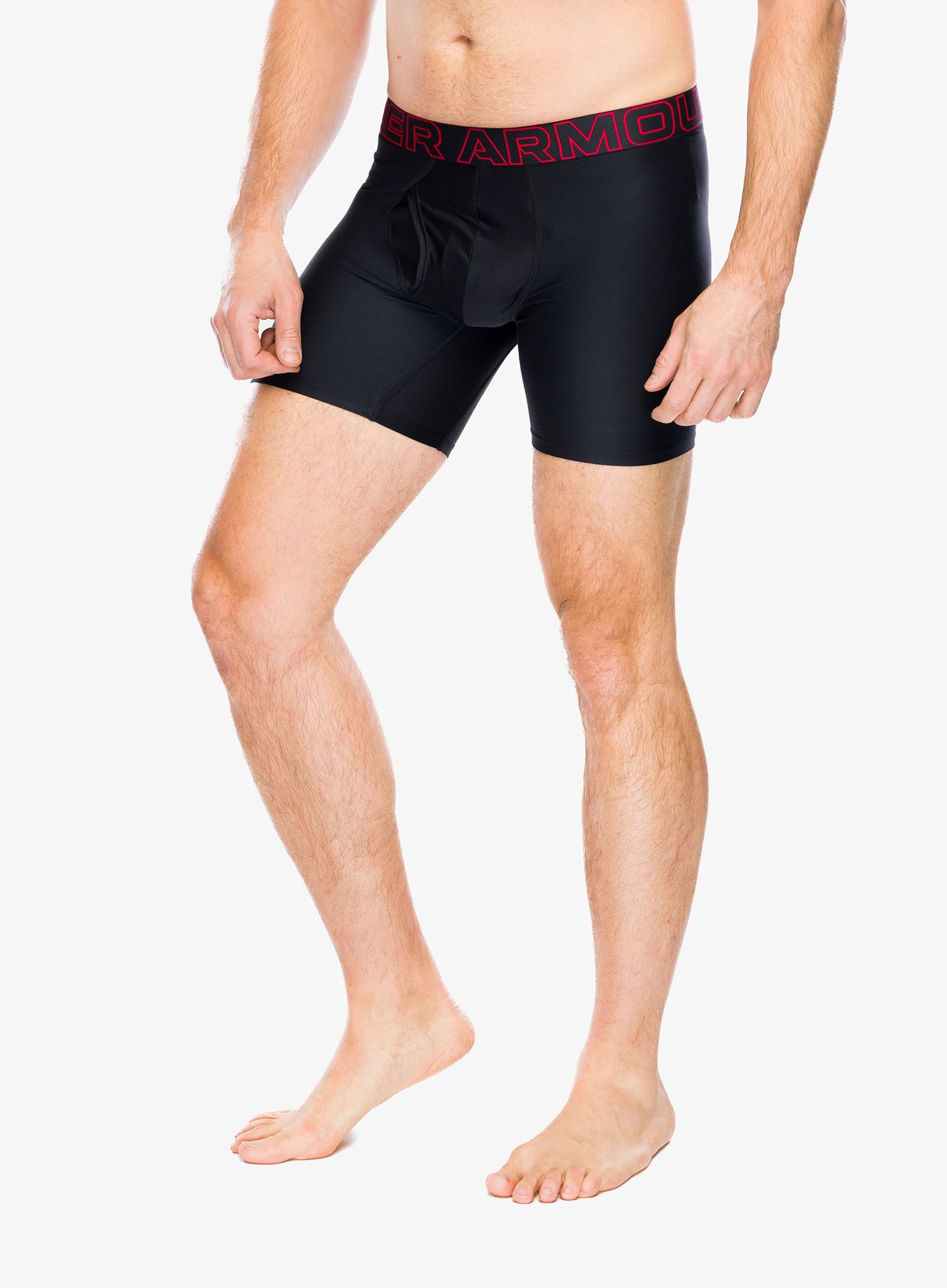Funkční boxerky Under Armour Performance Tech 6 in 3-Pack Boxerjock - red/castlerock full heather