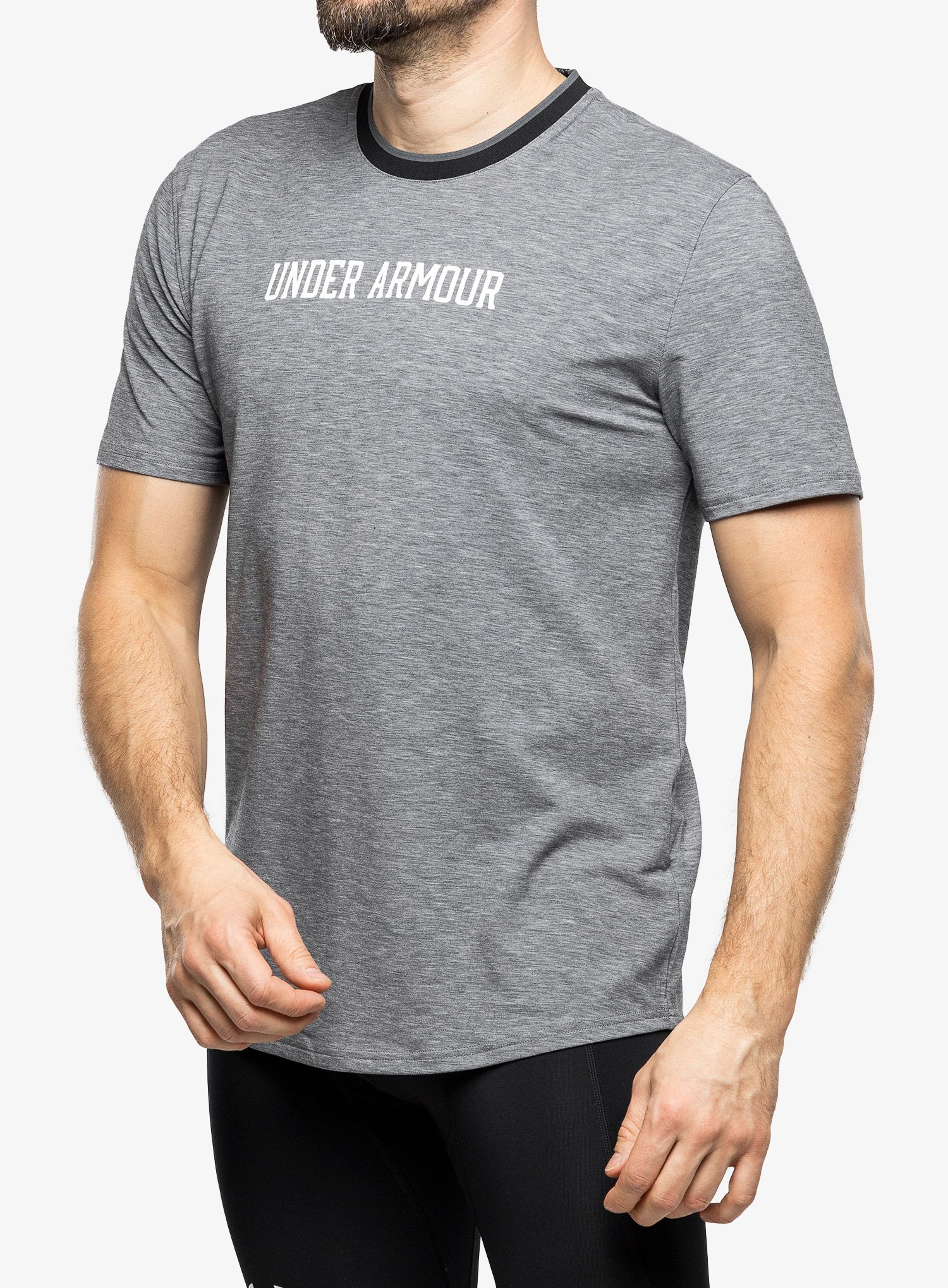 Tréninkové tričko Under Armour Recover - black full heather/white