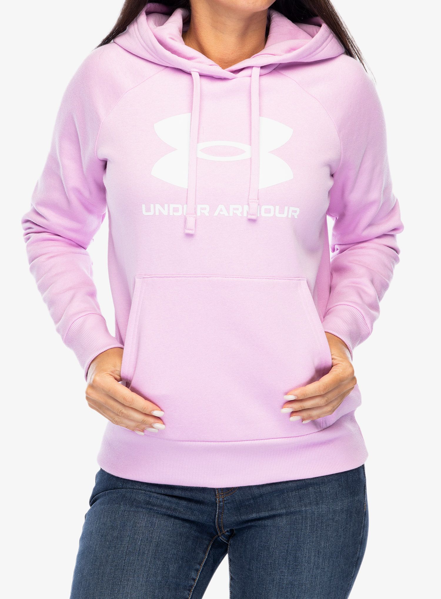 Dámská mikina Under Armour Rival Fleece Big Logo Hoody - stellar pink/white