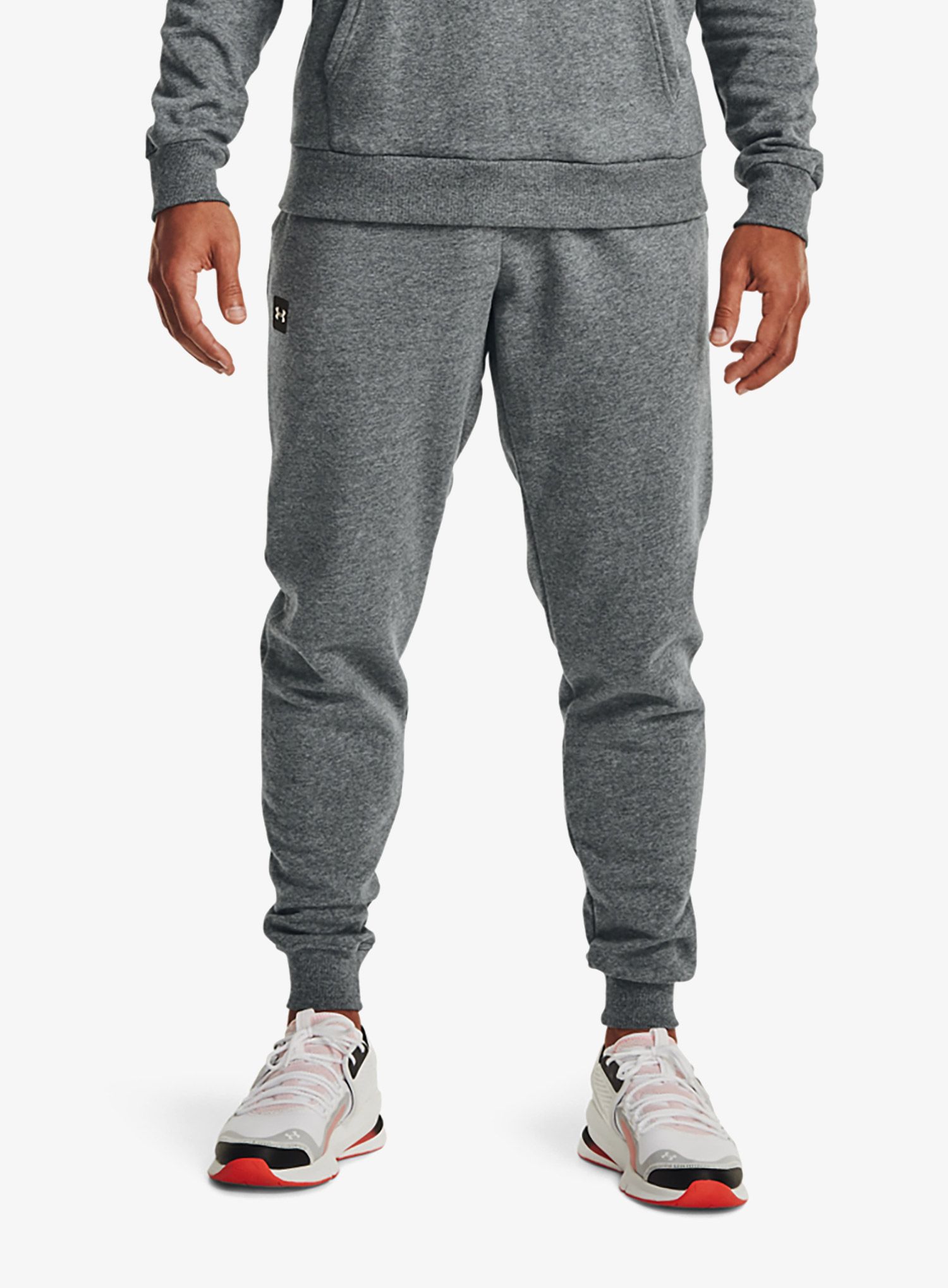 Pánské kalhoty Under Armour Rival Fleece Joggers - pitch gray heather/onyx white