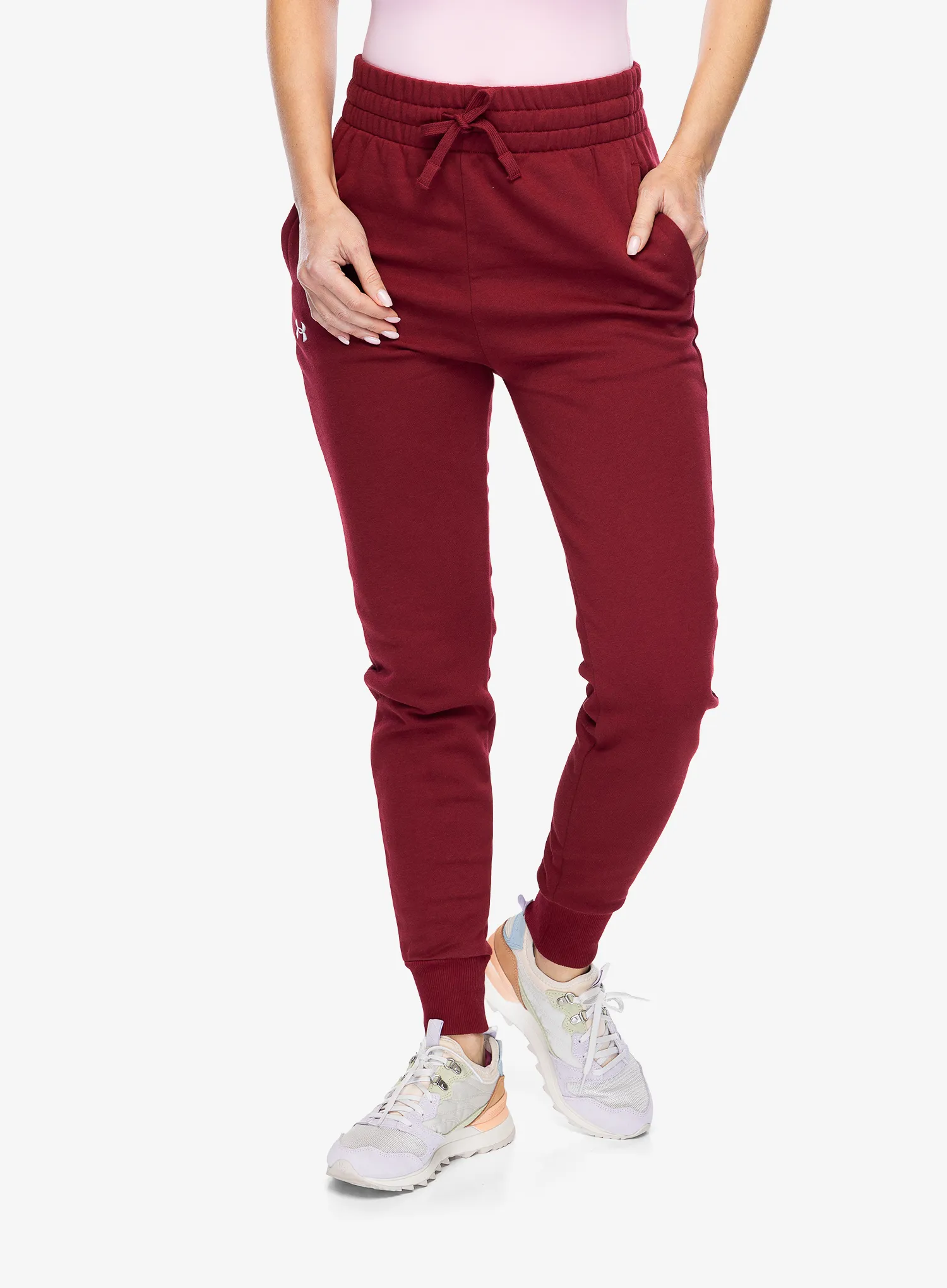 Kalhoty dámské Under Armour Rival Fleece Joggers - cardinal/white
