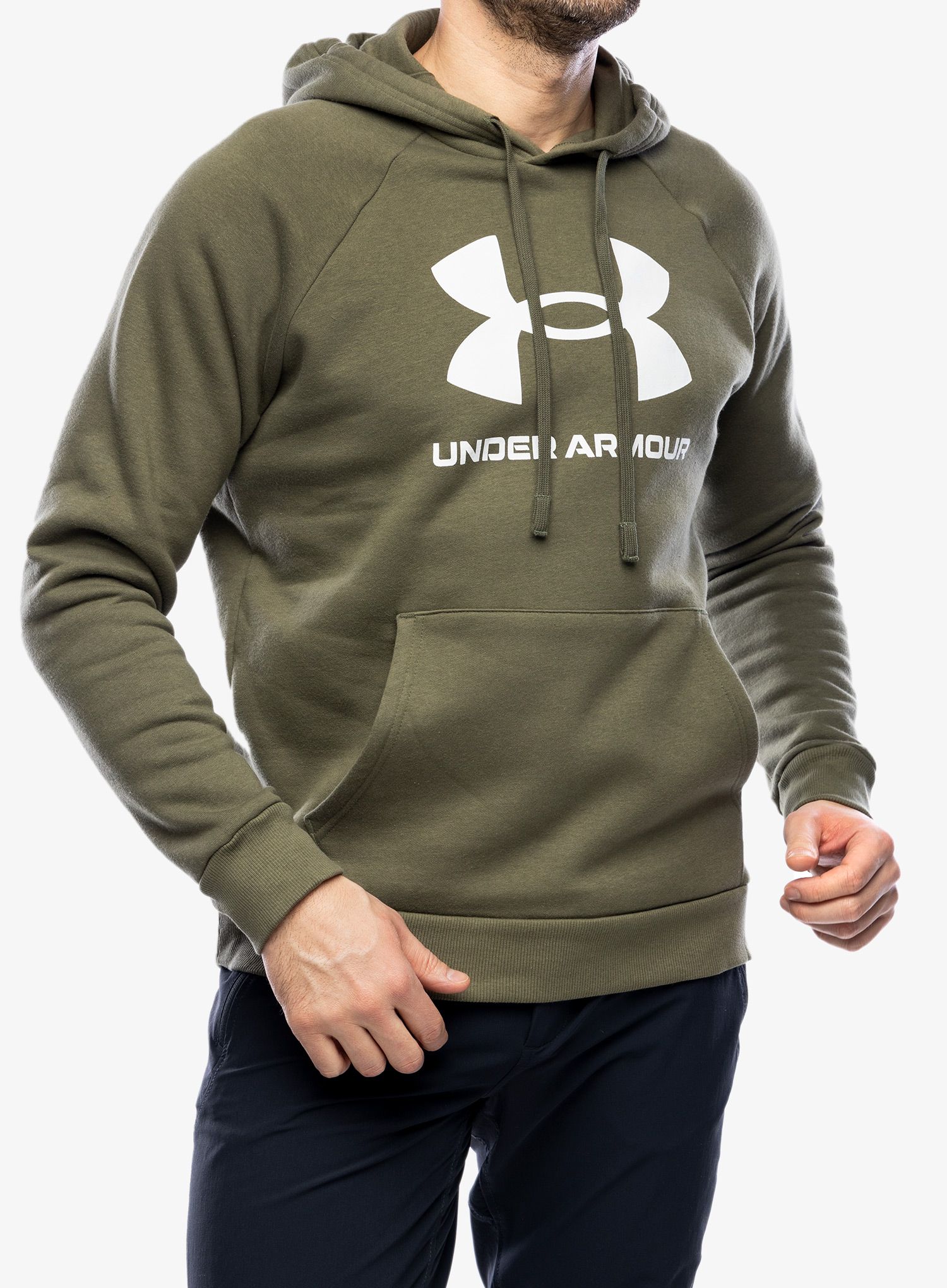 Mikina s kapucí Under Armour Rival Fleece Logo Hoodie - marine OD green/white