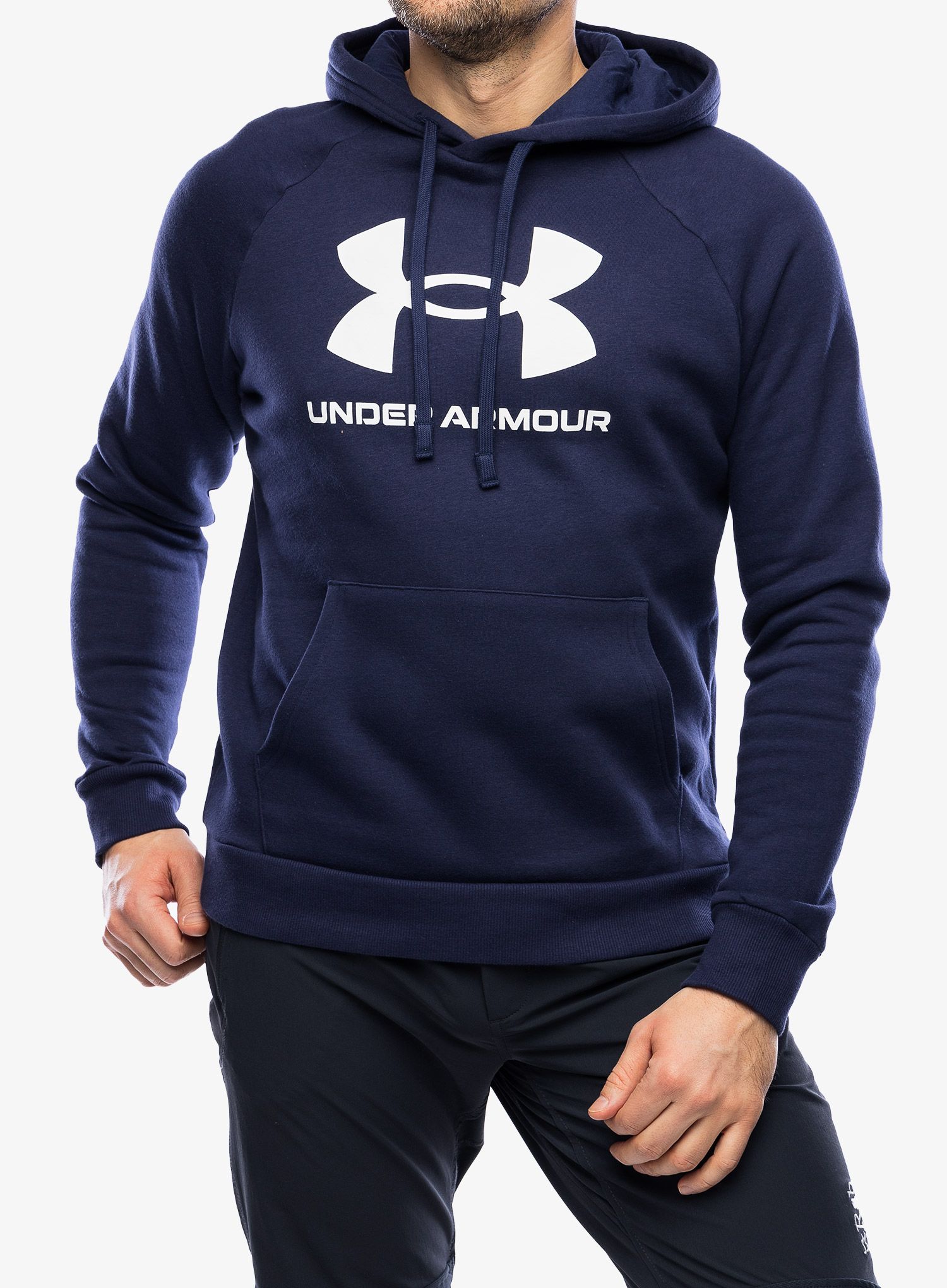 Mikina s kapucí Under Armour Rival Fleece Logo Hoodie - midnight navy/white