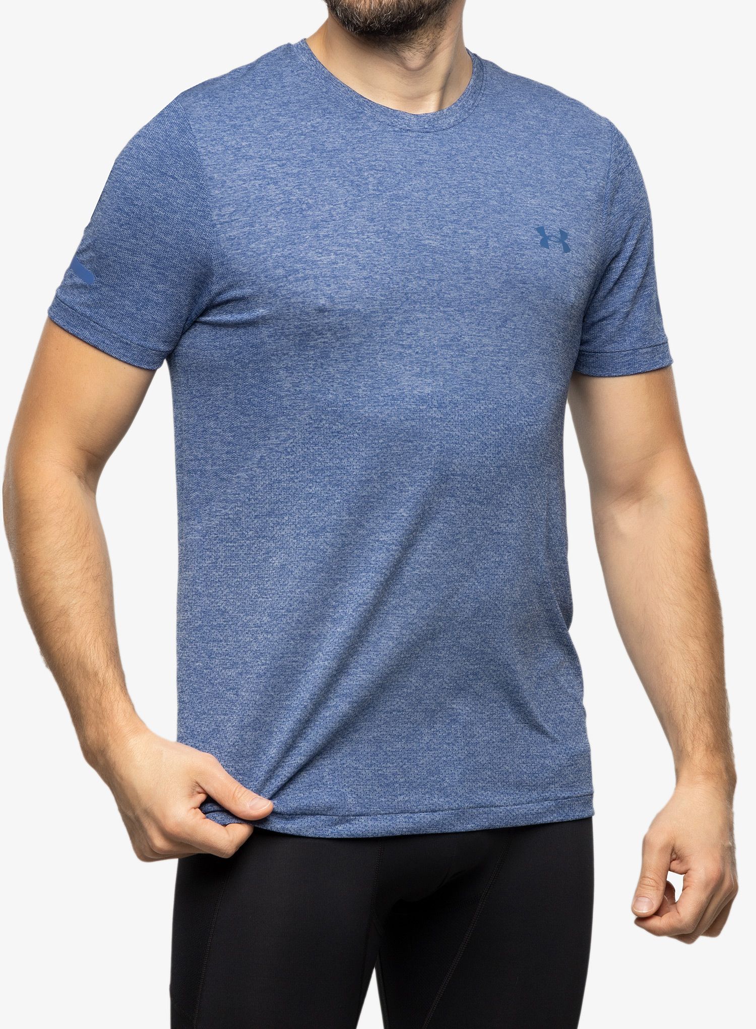 Běžecké tričko Under Armour Seamless Stride SS - blue mirage/reflective