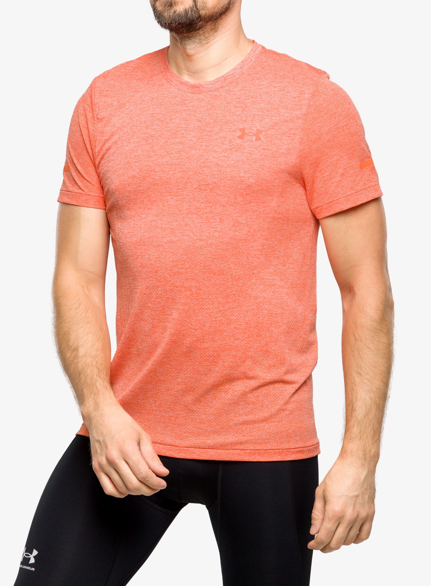 Běžecké tričko pánské Under Armour Seamless Stride SS - frosted orange/reflective