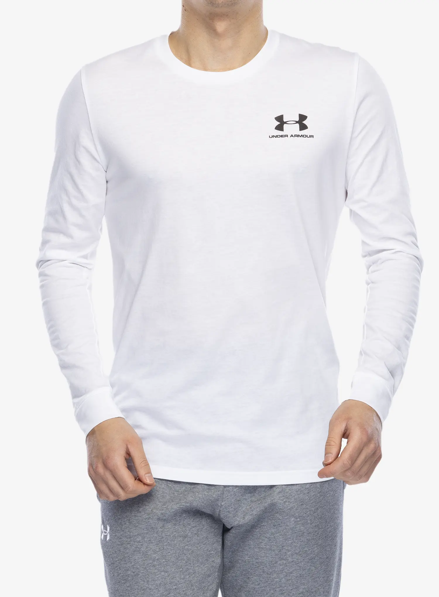 Tričko s dlouhým rukávem Under Armour Sportstyle Left Chest LS - white/black