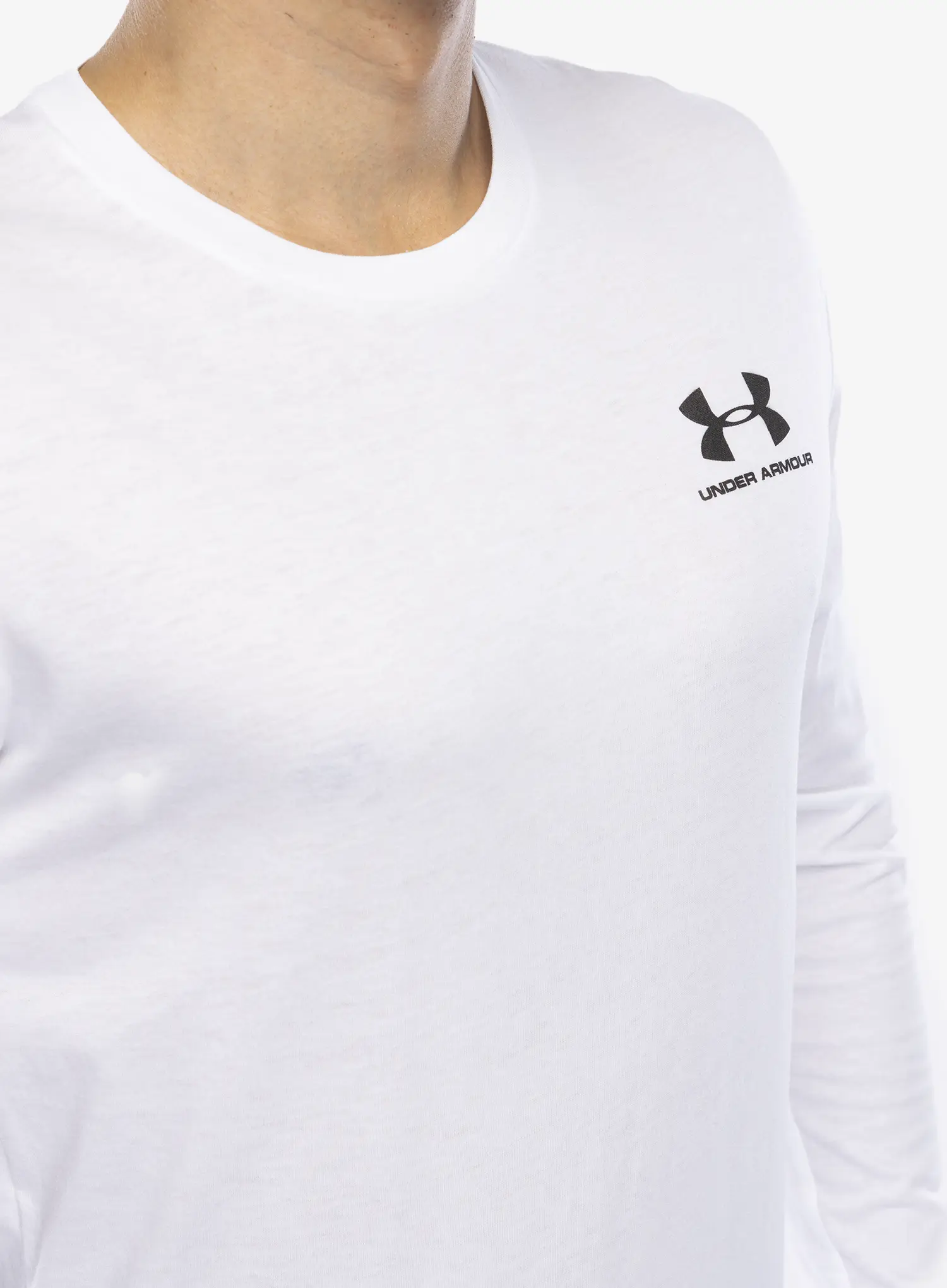 Tričko s dlouhým rukávem Under Armour Sportstyle Left Chest LS - white/black
