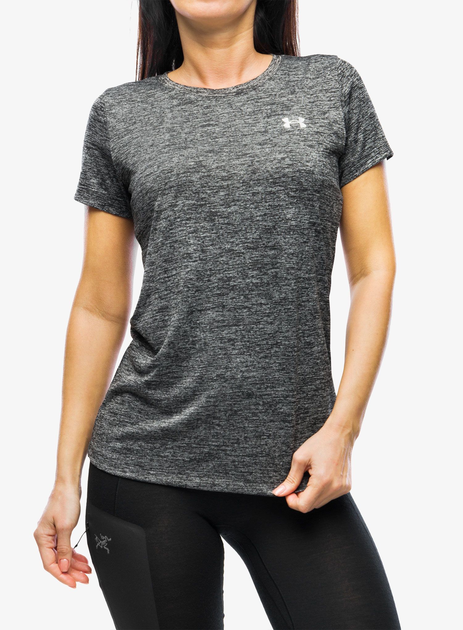 Dámské tréninkové tričko Under Armour Tech SSC Twist - black/silver