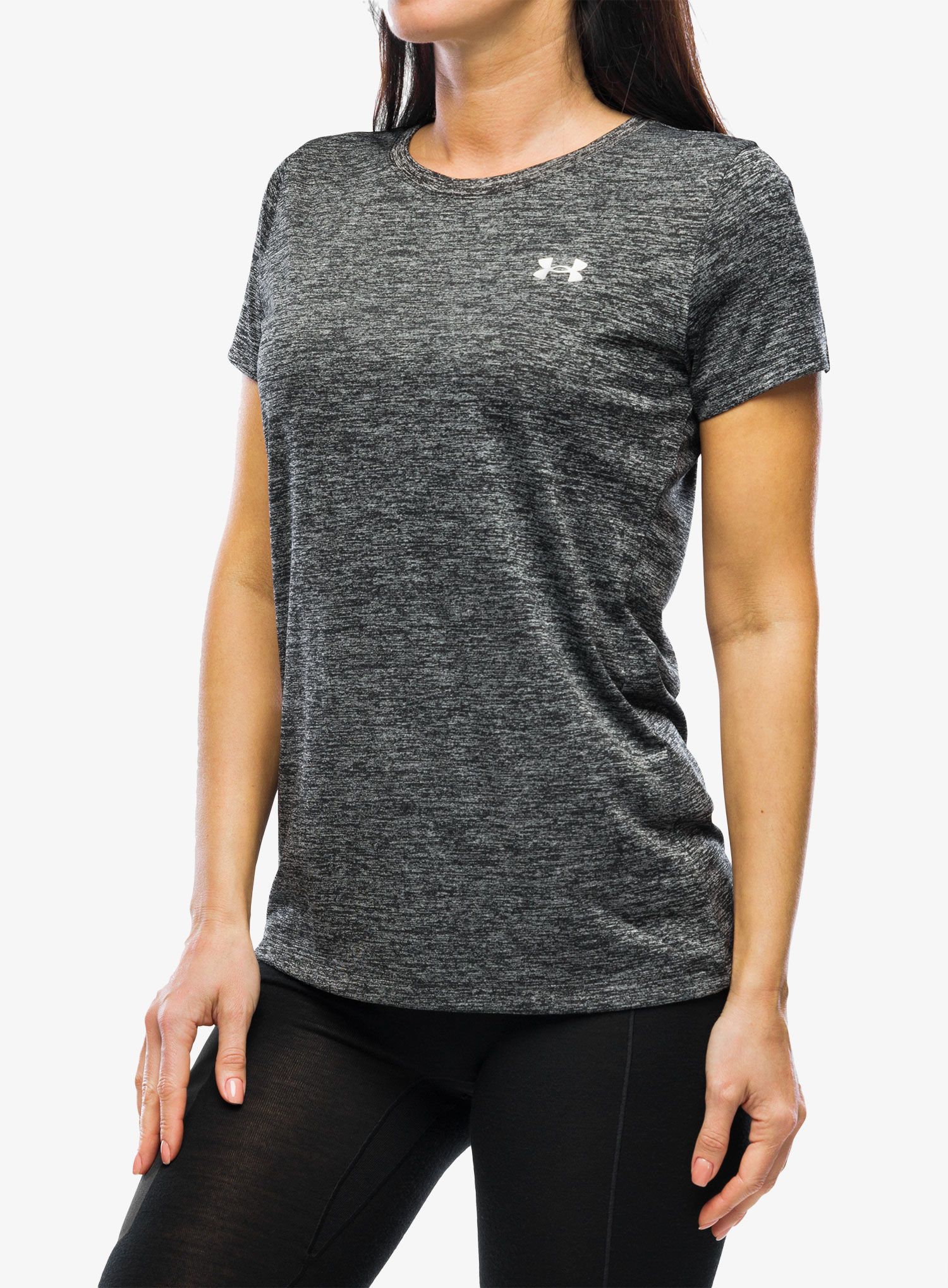 Dámské tréninkové tričko Under Armour Tech SSC Twist - black/silver