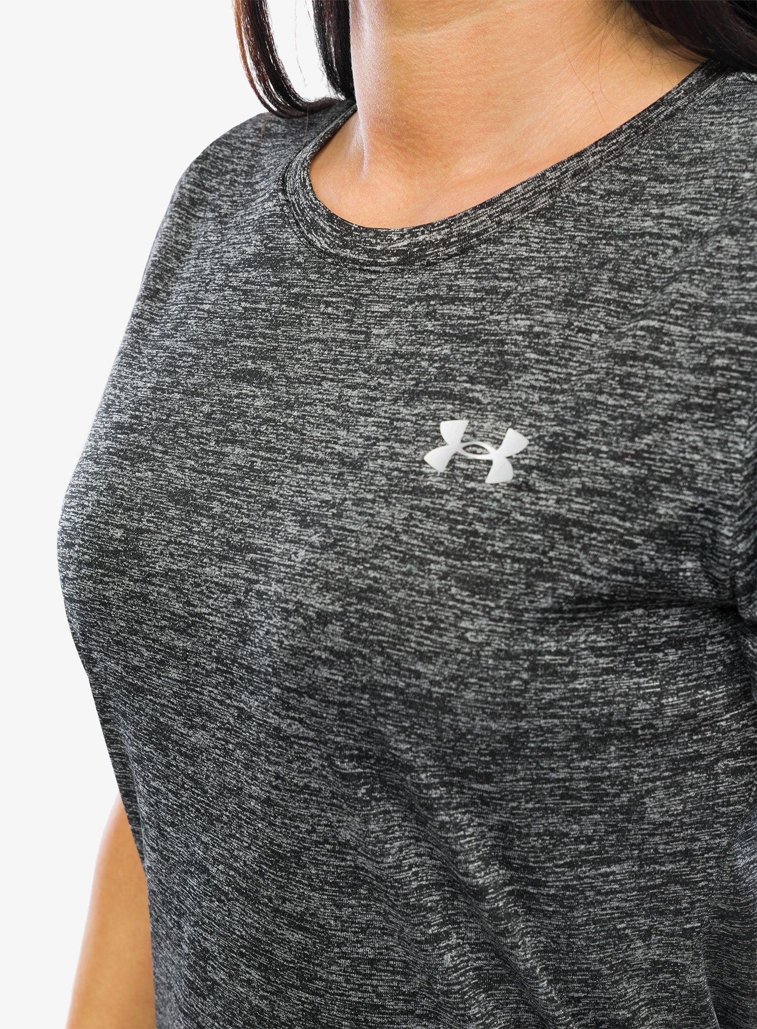 Dámské tréninkové tričko Under Armour Tech SSC Twist - black/silver
