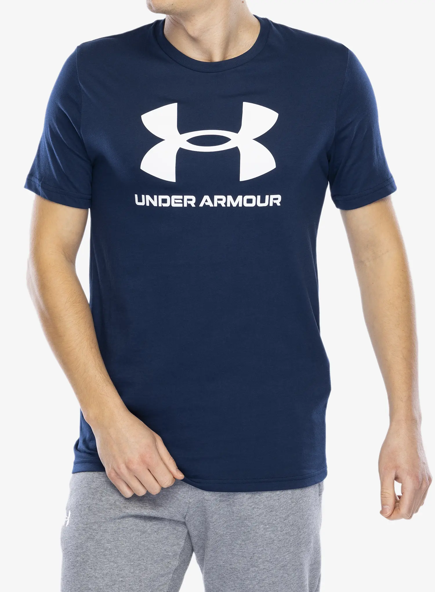 Tričko s potiskem Under Armour UA Logo Short Sleeve - academy/white