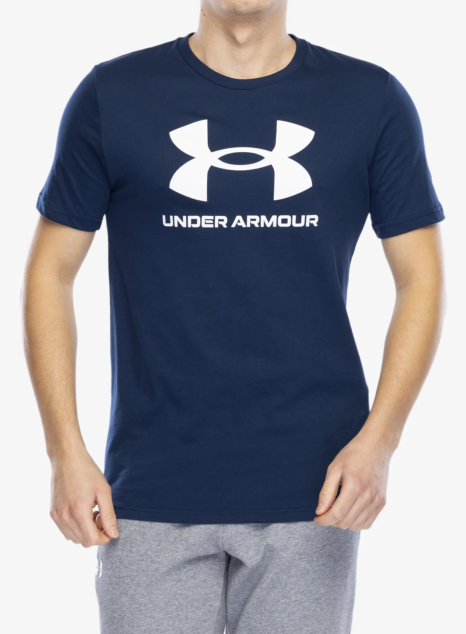 Tričko s potiskem Under Armour UA Logo Short Sleeve - academy/white