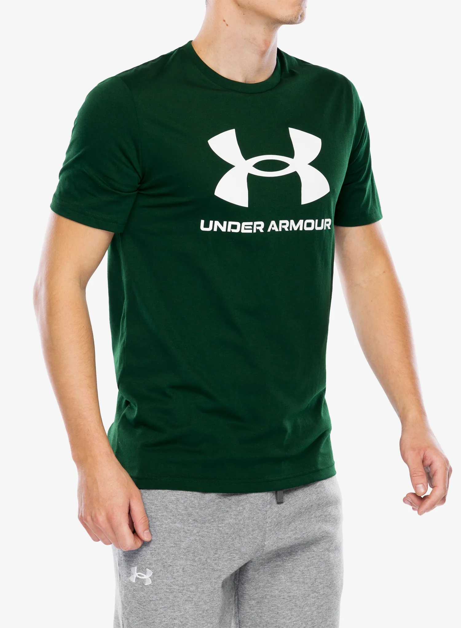 Bavlněné tričko Under Armour UA Logo Short Sleeve - forest green/white