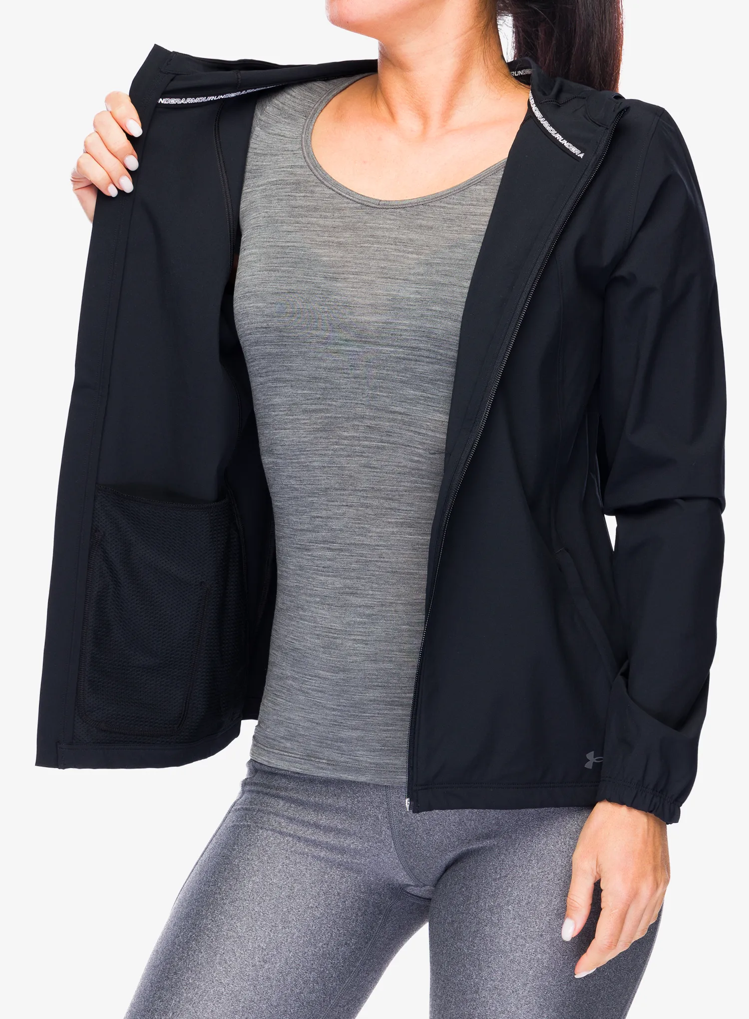 Běžecká bunda dámská Under Armour UA OutRun The Storm Jacket - black/reflective/reflective