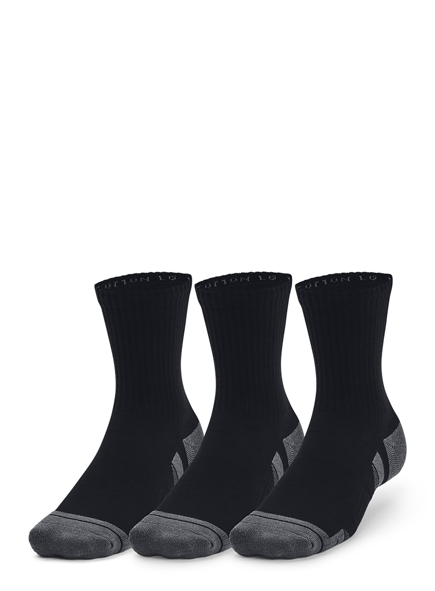 Ponožky Under Armour UA Performance Cotton 3 Pack Mid Crew - black/black/pitch gray