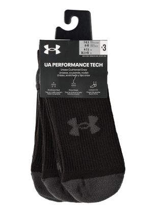 Ponožky Under Armour UA Performance Tech 3-Pack Crew - black/black/jet gray