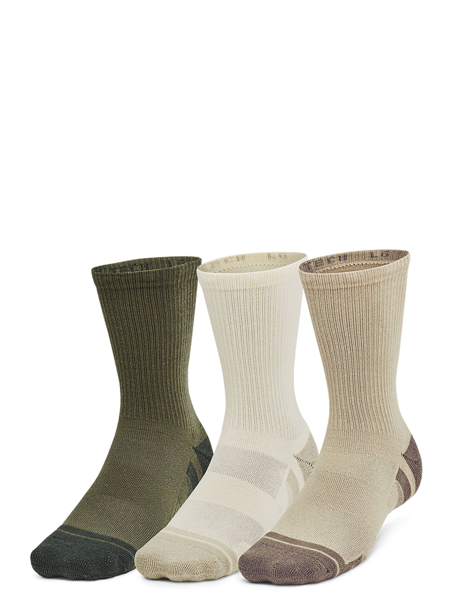 Ponožky Under Armour UA Performance Tech 3-Pack Crew - city khaki/ivory dune/taupe