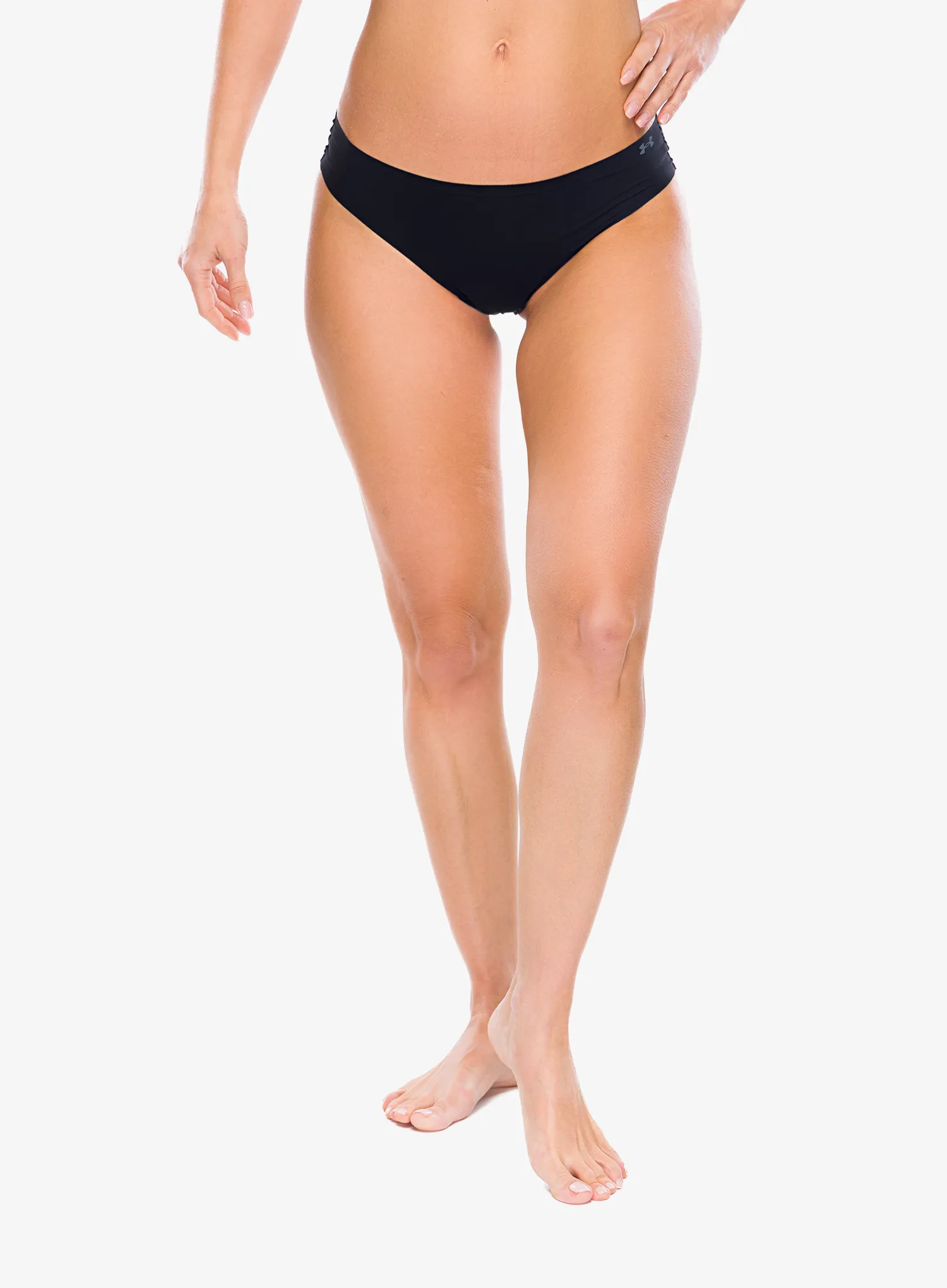 Dámské kalhotky Under Armour UA Pure Stretch No Show Bikini 3 Pack - black/black/steel