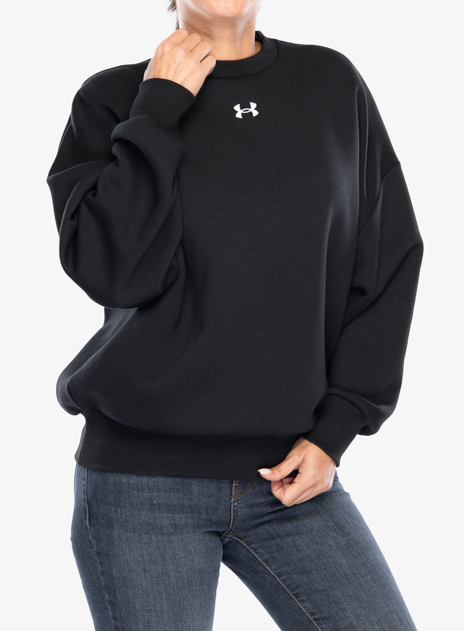 Dámská mikina Under Armour UA Rival Fleece Oversized Crew - black/white