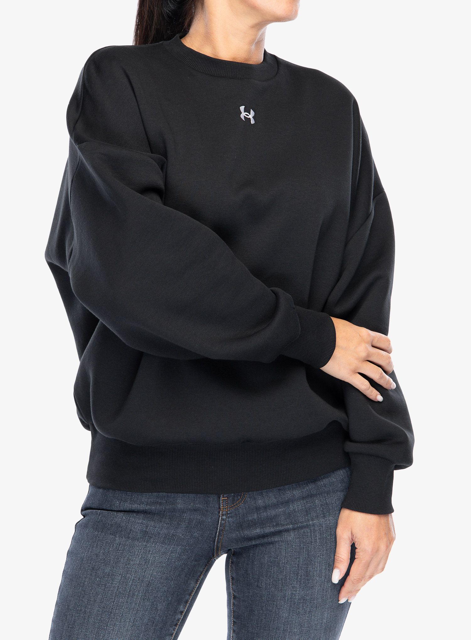 Dámská mikina Under Armour UA Rival Fleece Oversized Crew - black/white