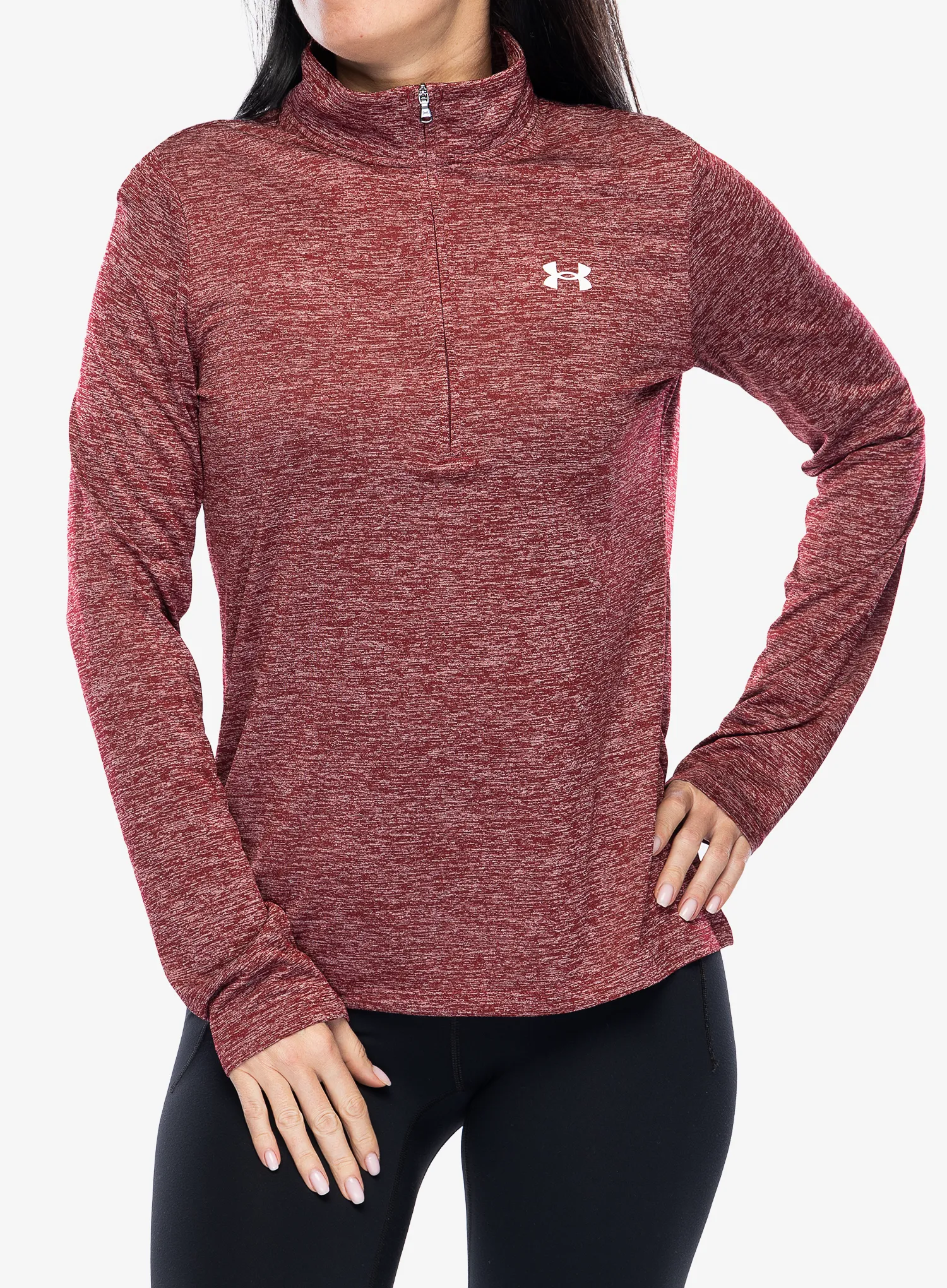 Dámská mikina Under Armour UA Tech Twist 1/2 Zip - cardinal/white