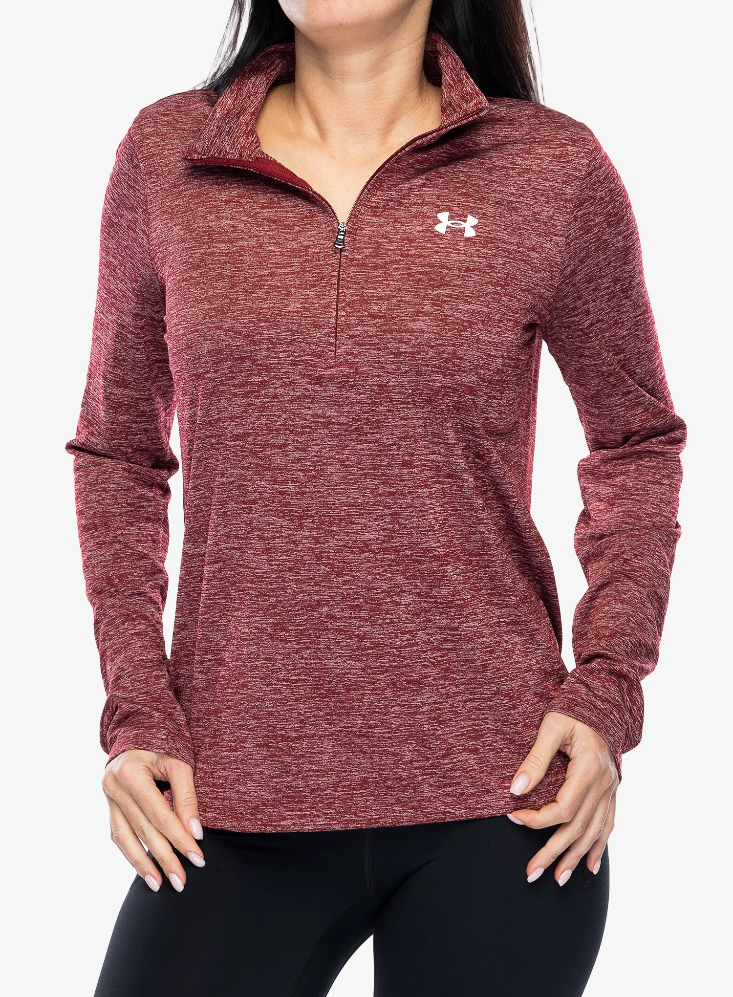 Dámská mikina Under Armour UA Tech Twist 1/2 Zip - cardinal/white