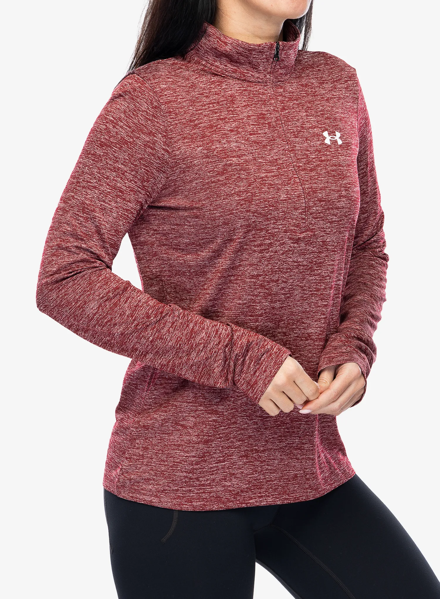 Dámská mikina Under Armour UA Tech Twist 1/2 Zip - cardinal/white