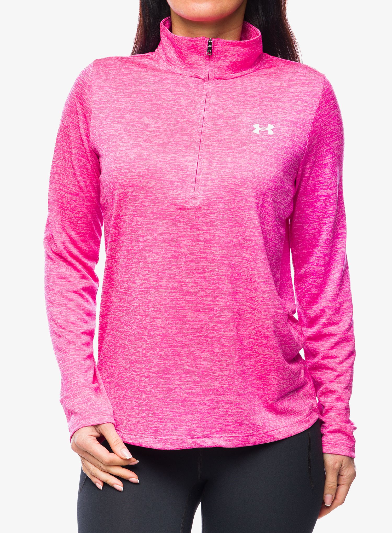 Dámská mikina Under Armour UA Tech Twist 1/2 Zip - rebel pink/white