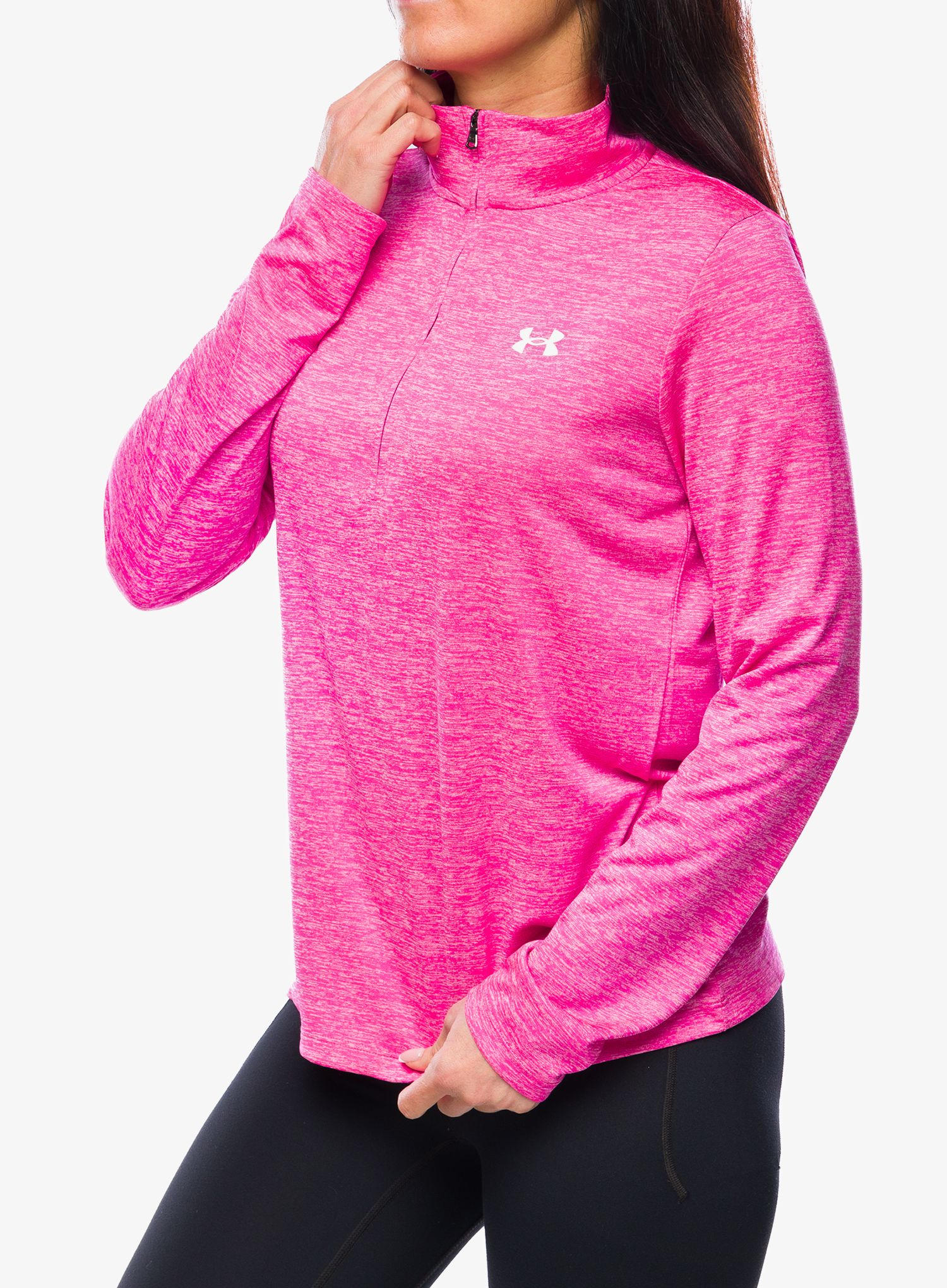 Dámská mikina Under Armour UA Tech Twist 1/2 Zip - rebel pink/white
