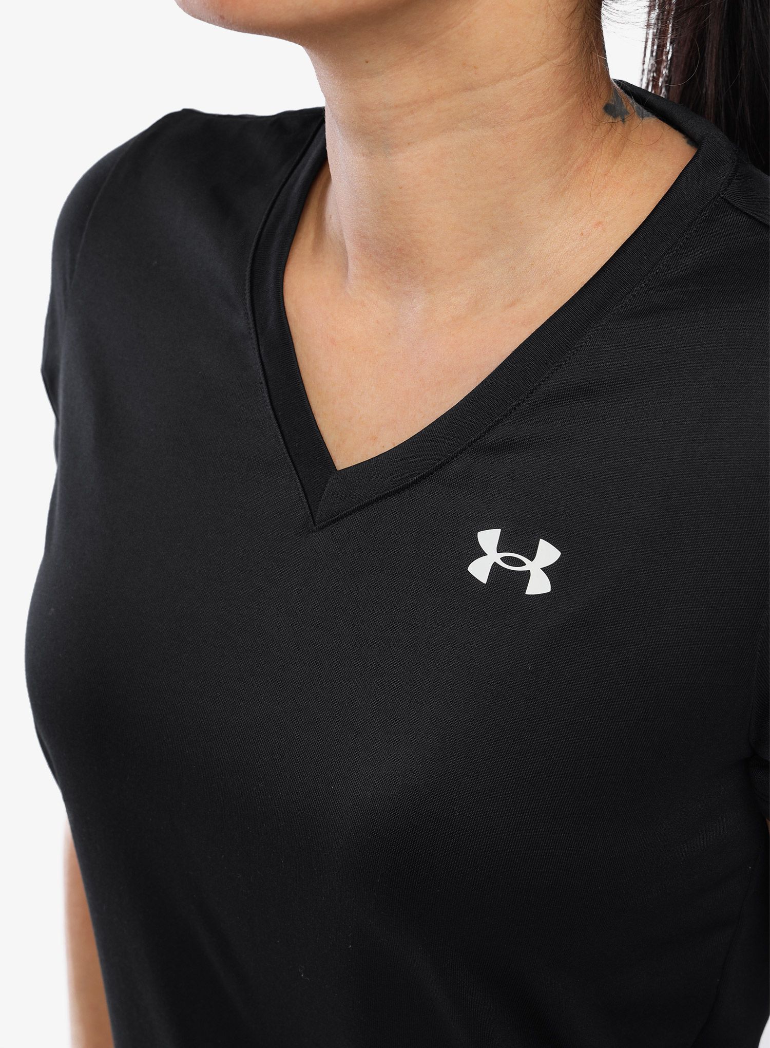 Sportovní tričko dámské Under Armour UA Tech V-Neck SS - black/white