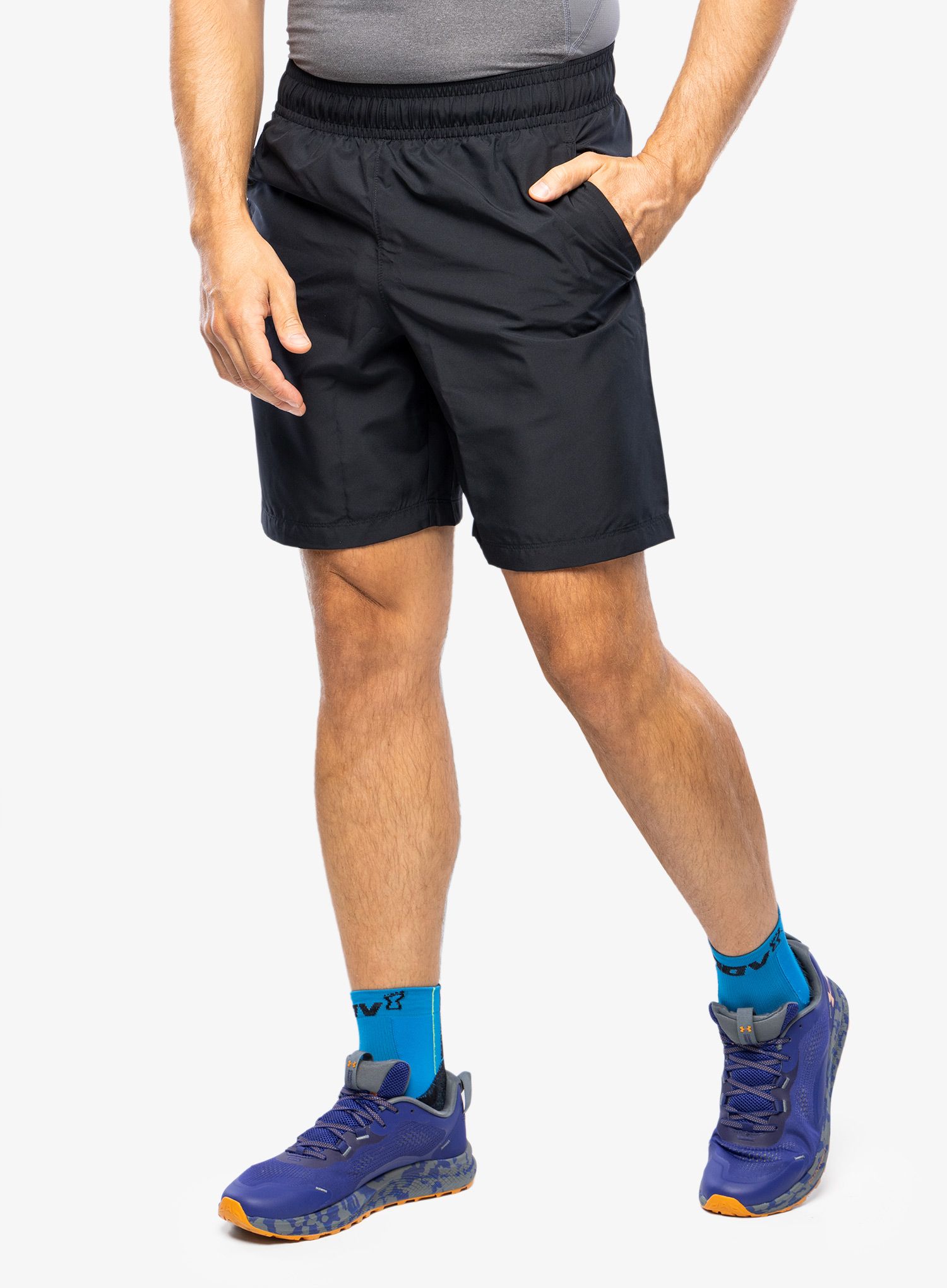 Kraťasy na cvičení Under Armour Woven Graphic Shorts - black/white