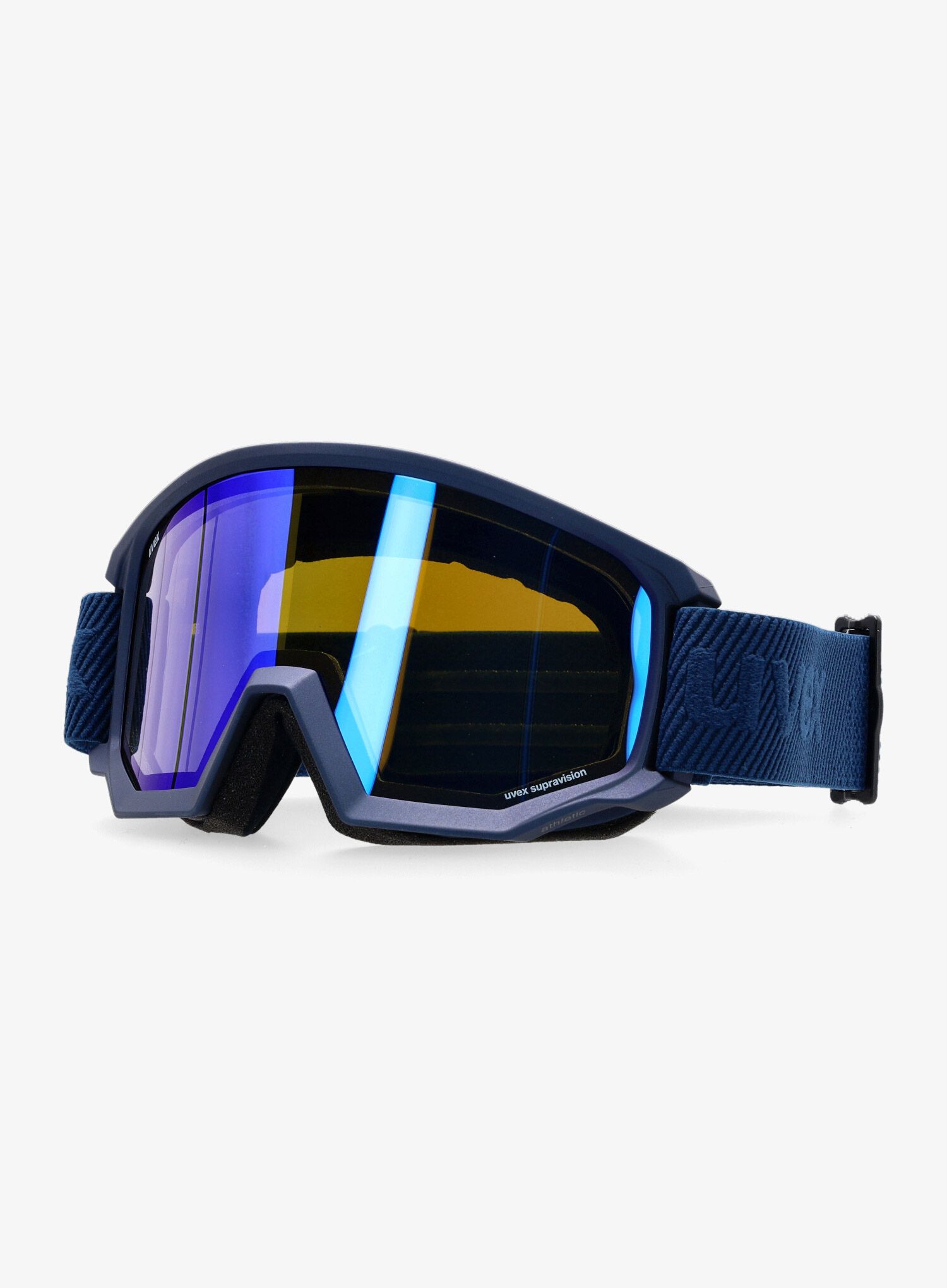 Lyžařské brýle Uvex Athletic FM - navy matt dl/blue green