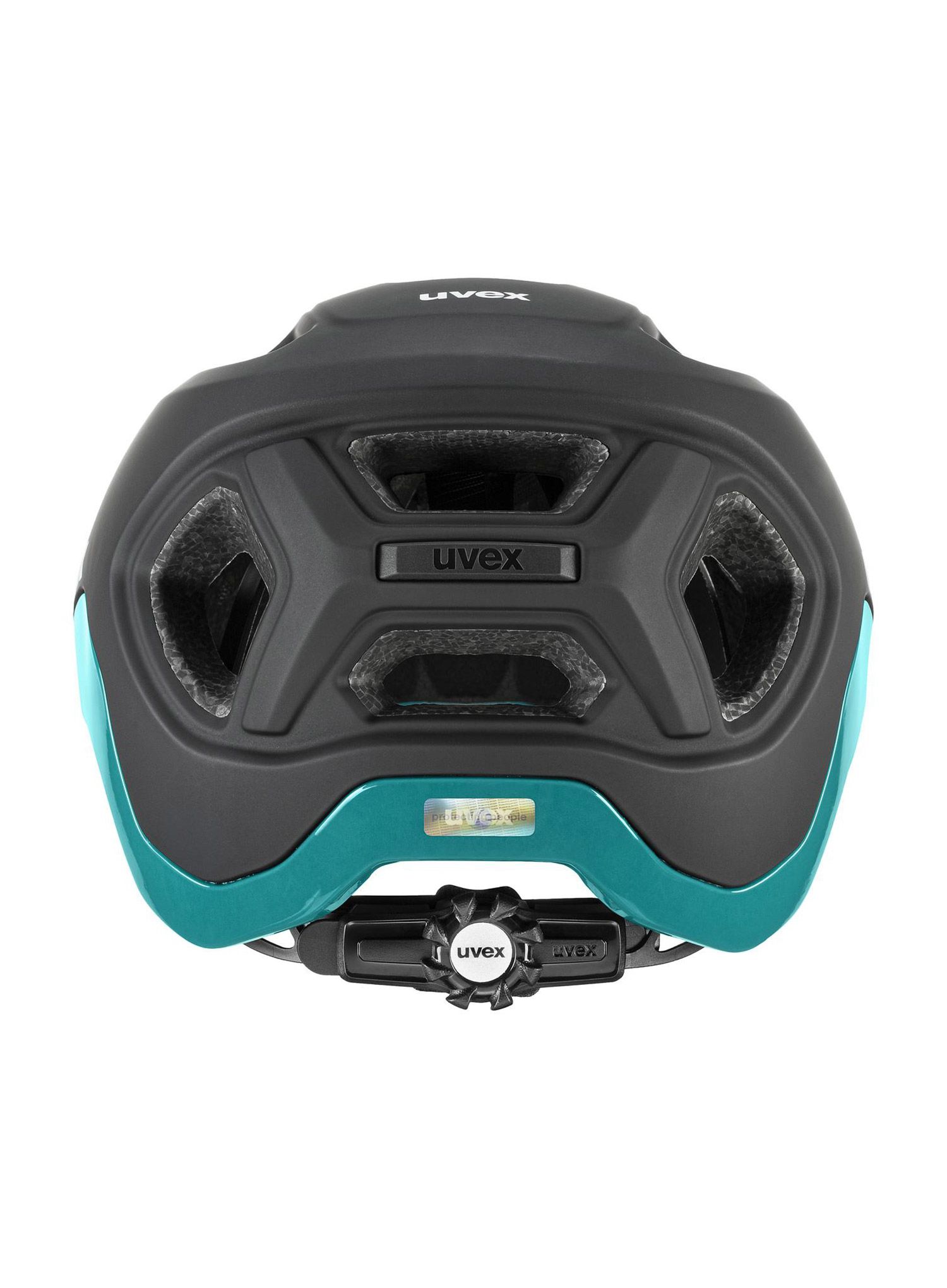 MTB helma Uvex React - black/teal matt