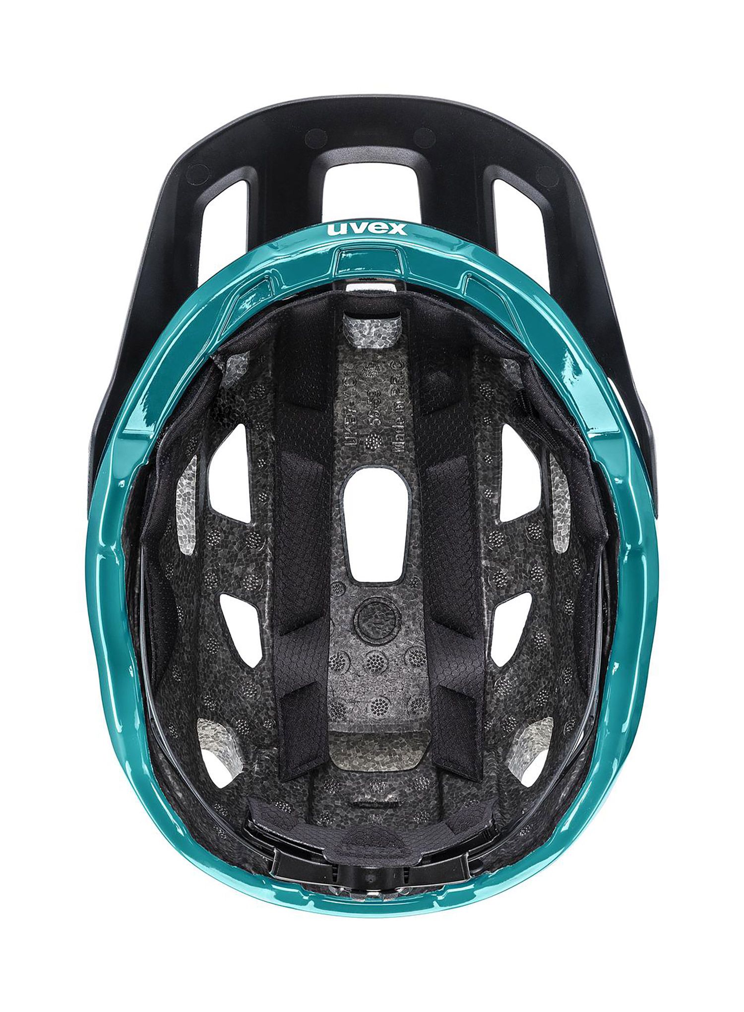 MTB helma Uvex React - black/teal matt