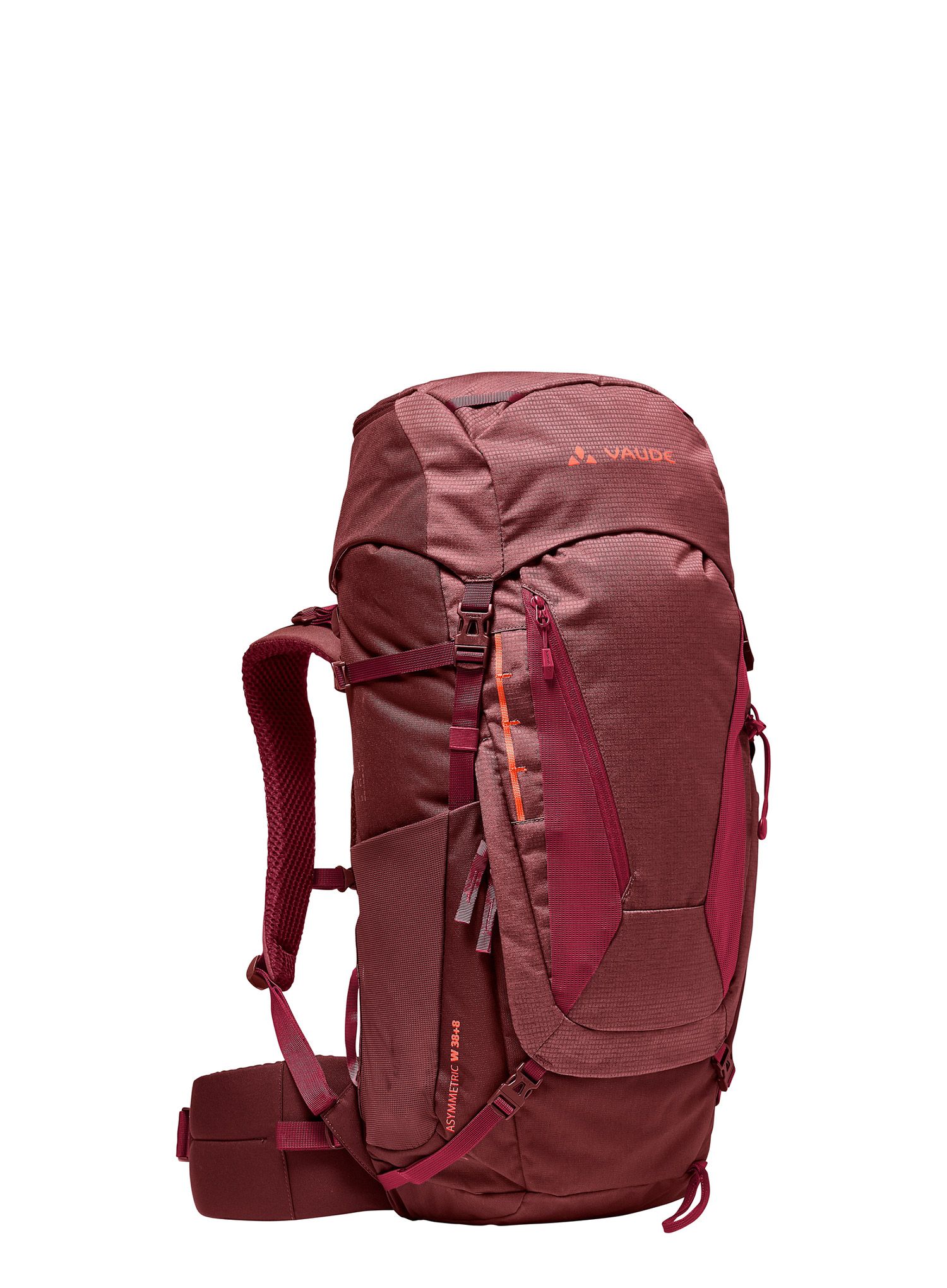 Dámský trekový batoh Vaude Asymmetric 38+8 - dark cherry