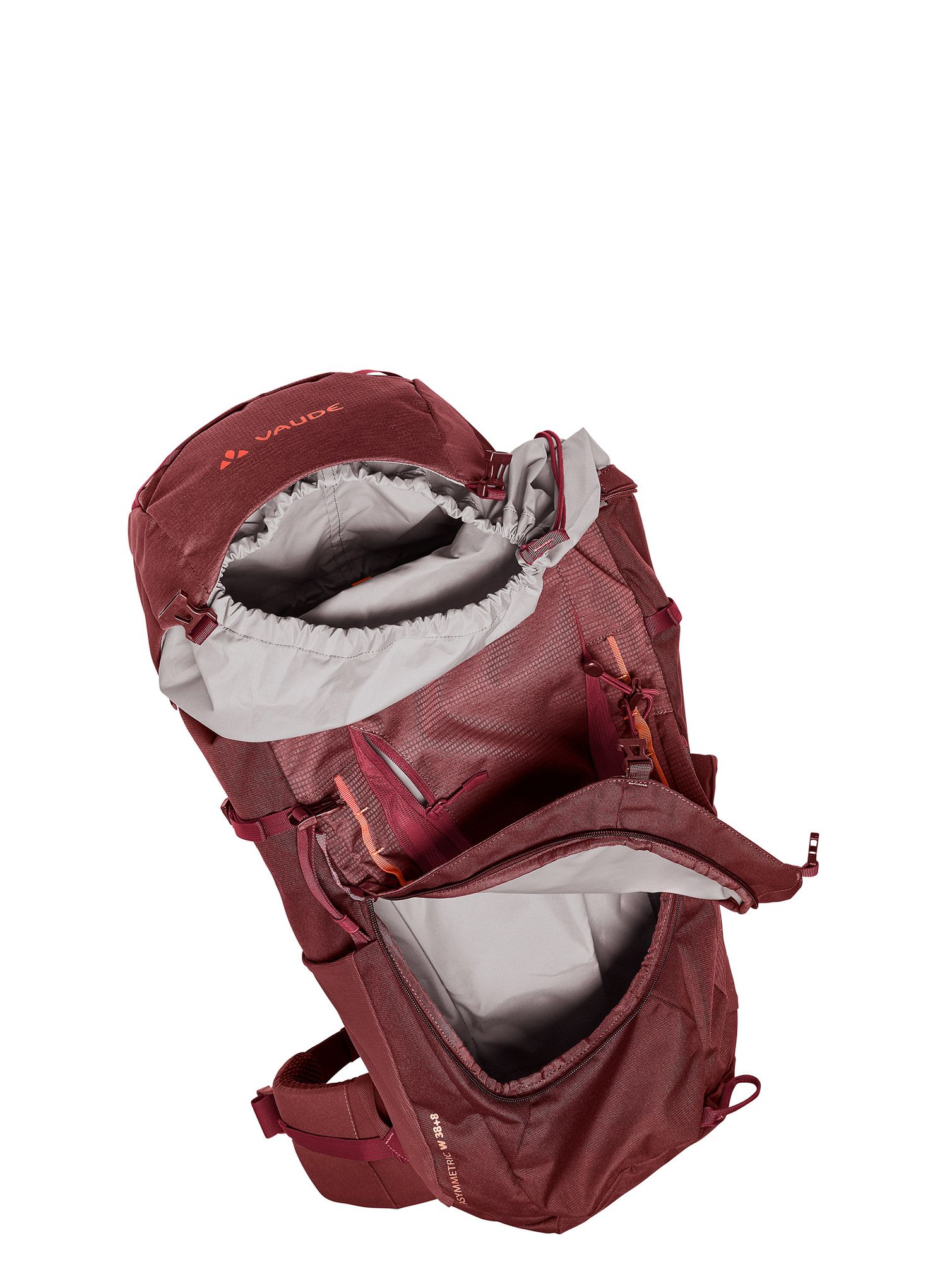 Dámský trekový batoh Vaude Asymmetric 38+8 - dark cherry