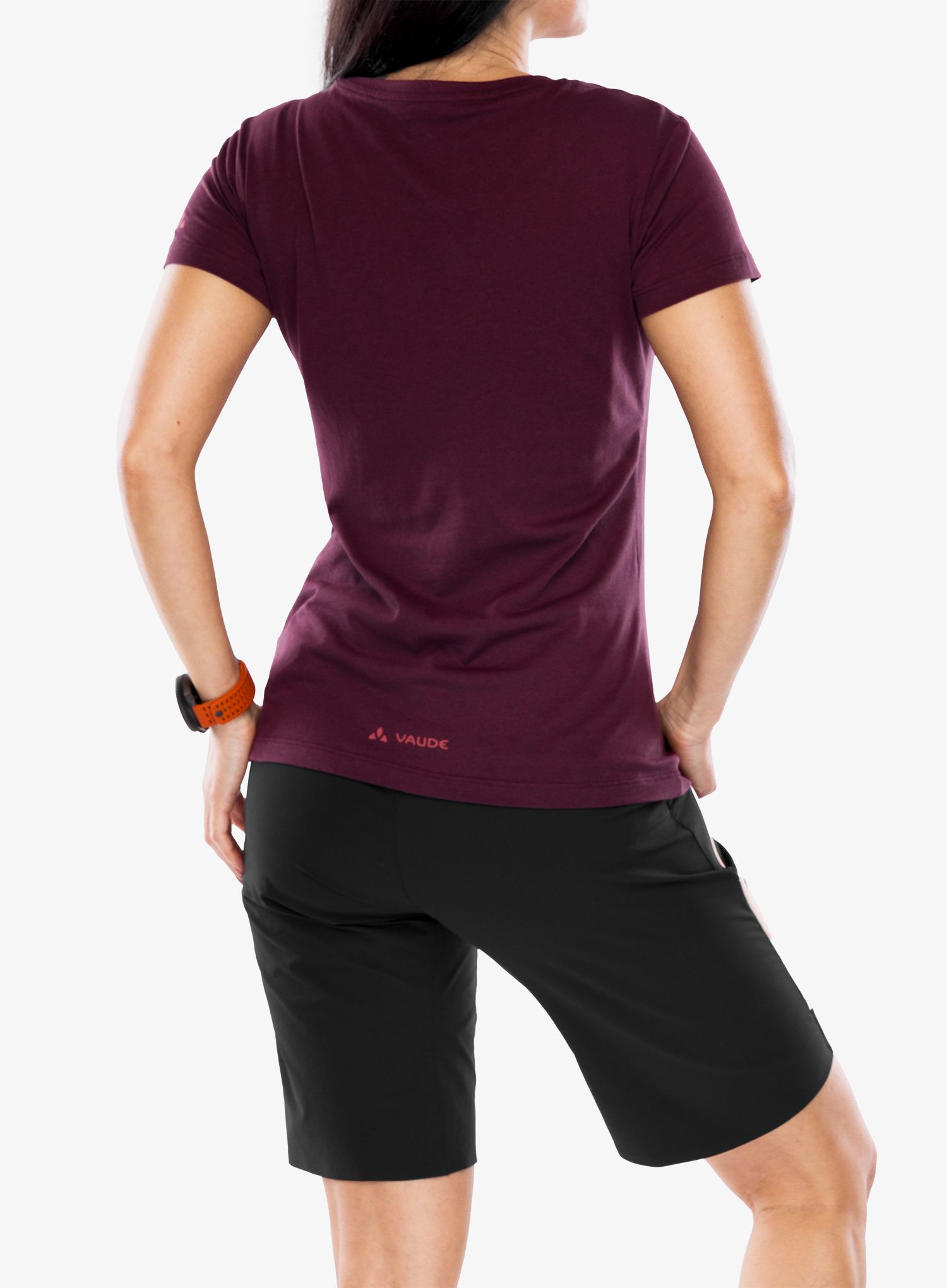 Dámské tričko s potiskem Vaude Cyclist T-Shirt V - cassis uni