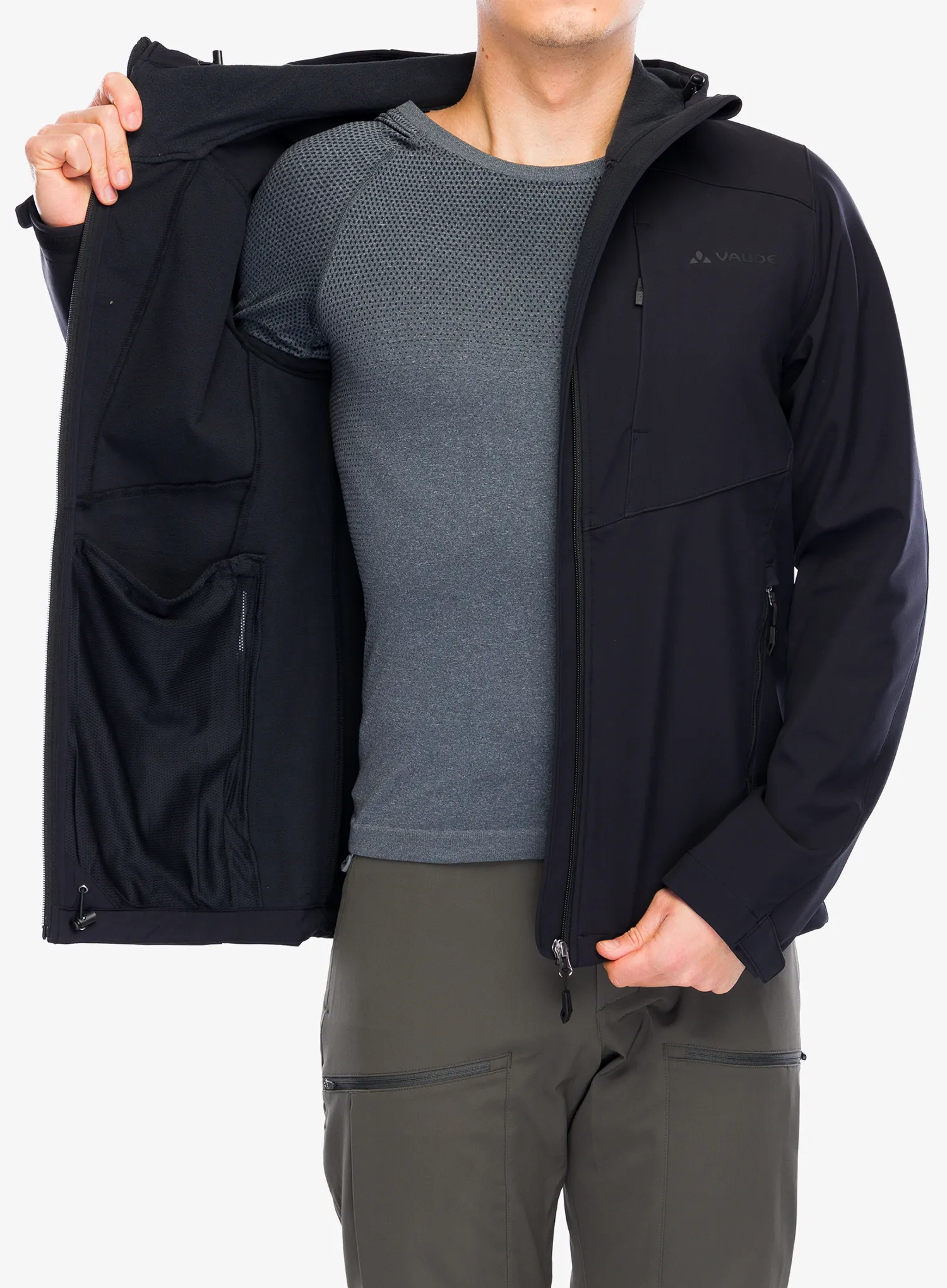 Softshellová bunda Vaude Cyclone Hooded Jacket - black
