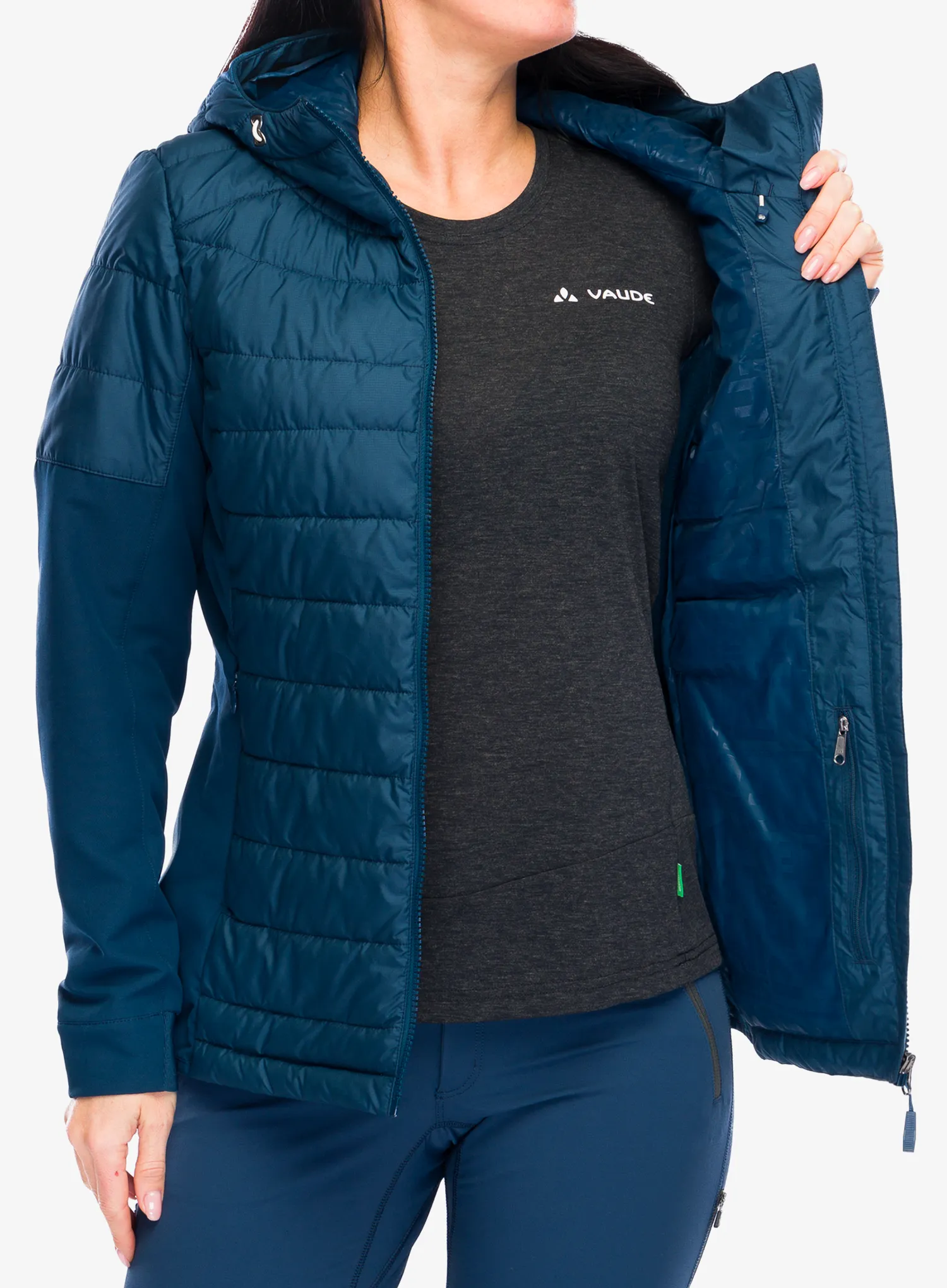 Hybridní bunda dámská Vaude Elope Hybrid Jacket - dark sea
