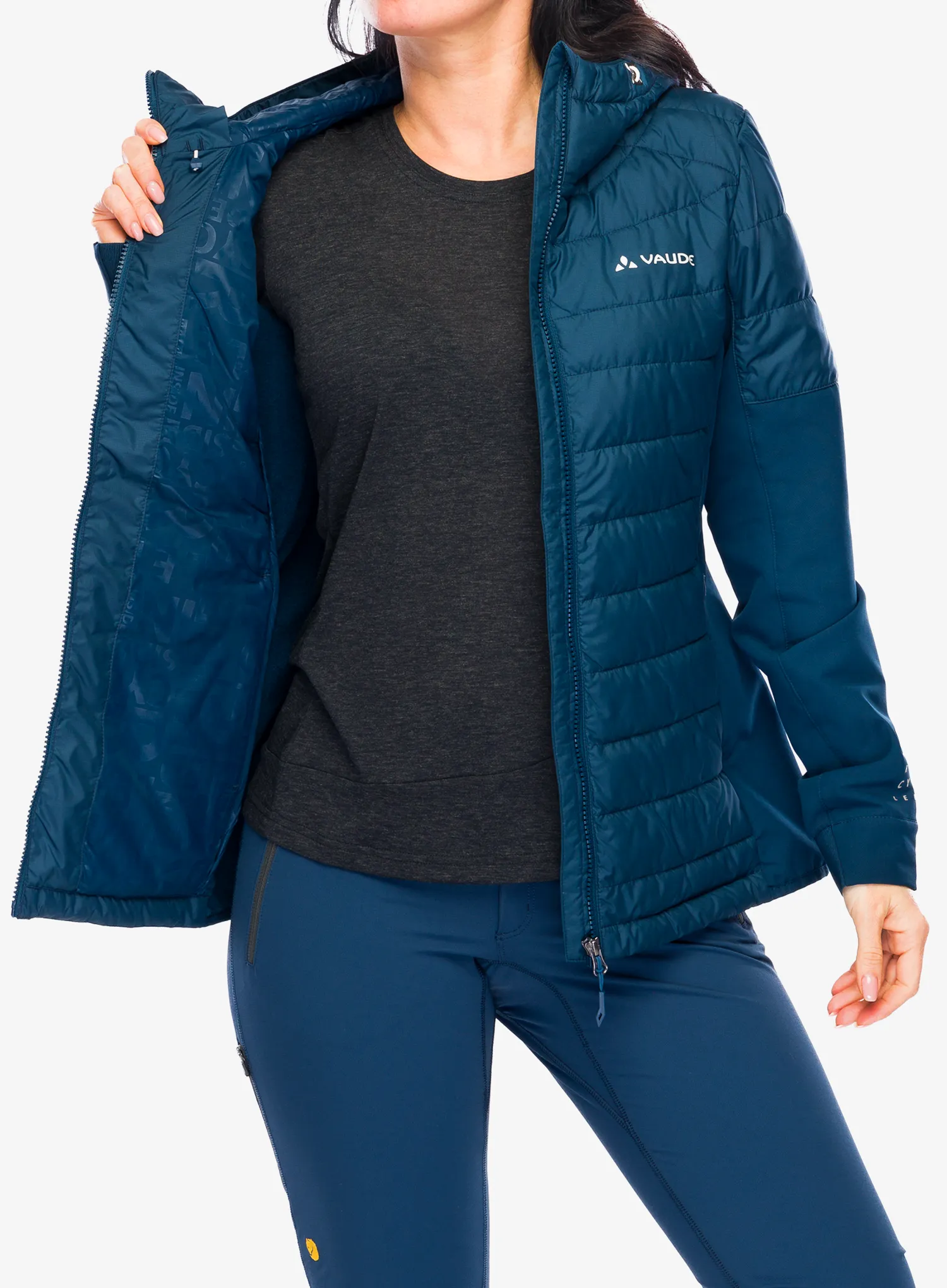 Hybridní bunda dámská Vaude Elope Hybrid Jacket - dark sea